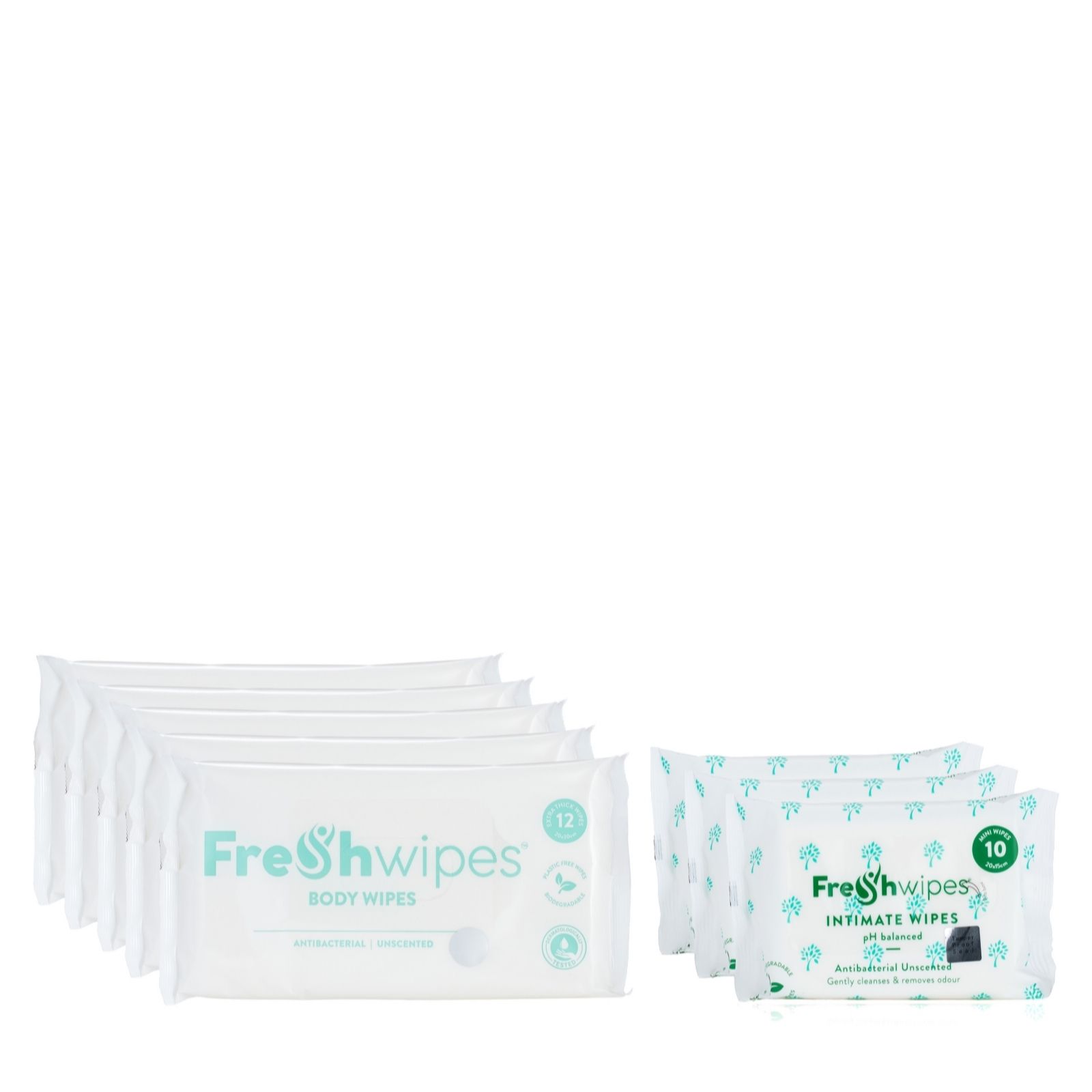 FreshWipes Self Care Bundle with Set of 5 Body & Set of 3 Intimate Wipes