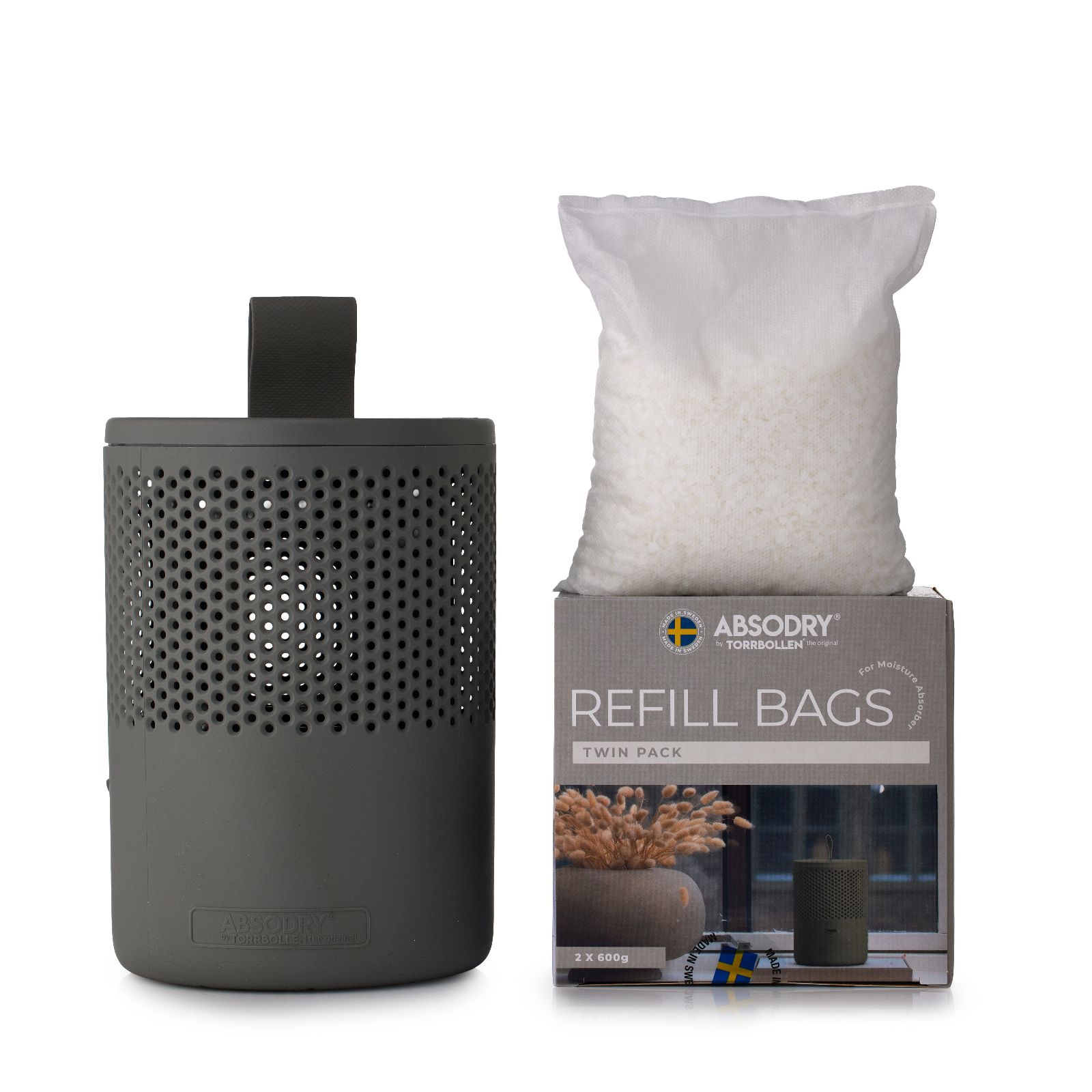 Absodry Duo Family Moisture Absorber Series 6 with 2 x 600g Refill Bags