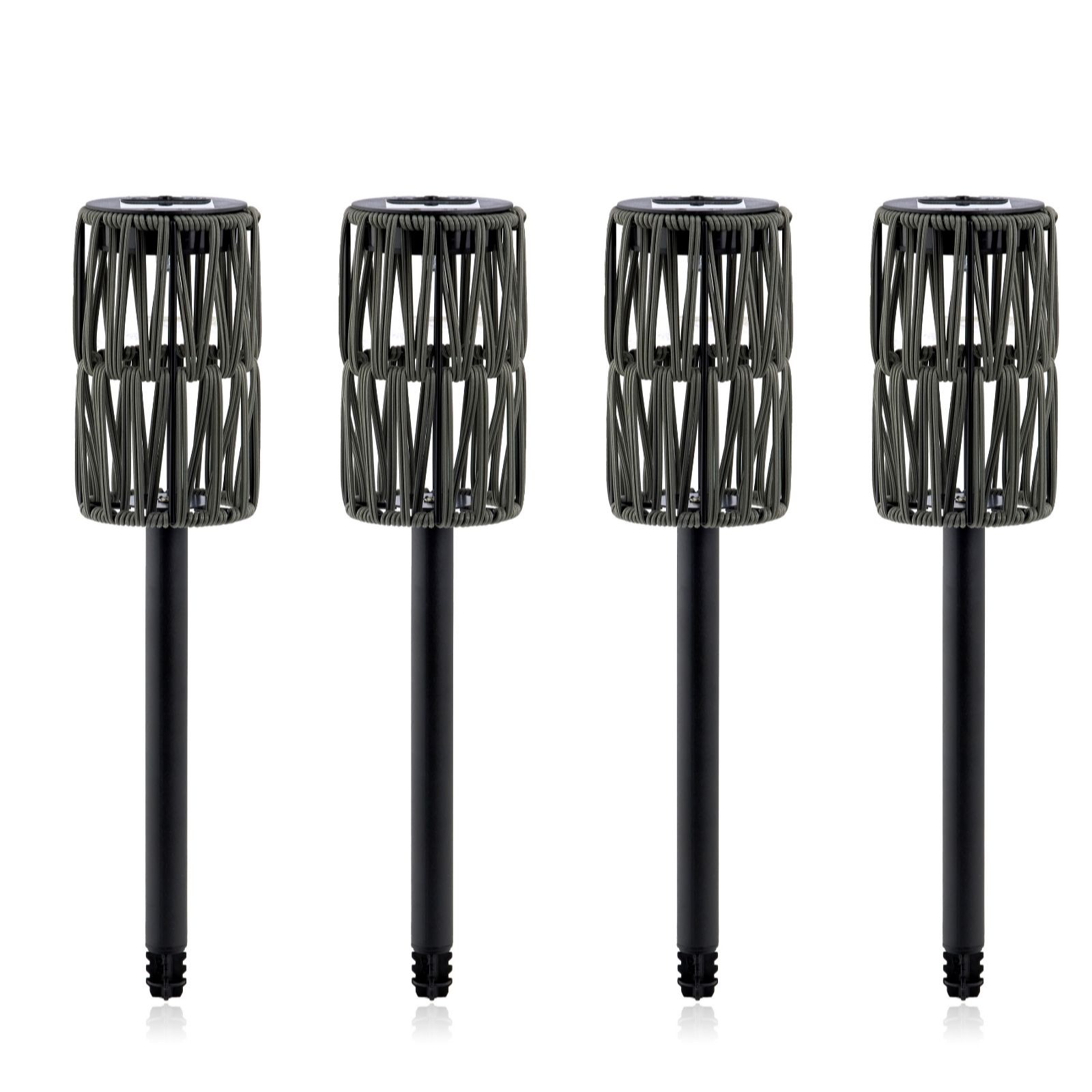  Luxform Set of 4 Solar Rattan Stake Lights