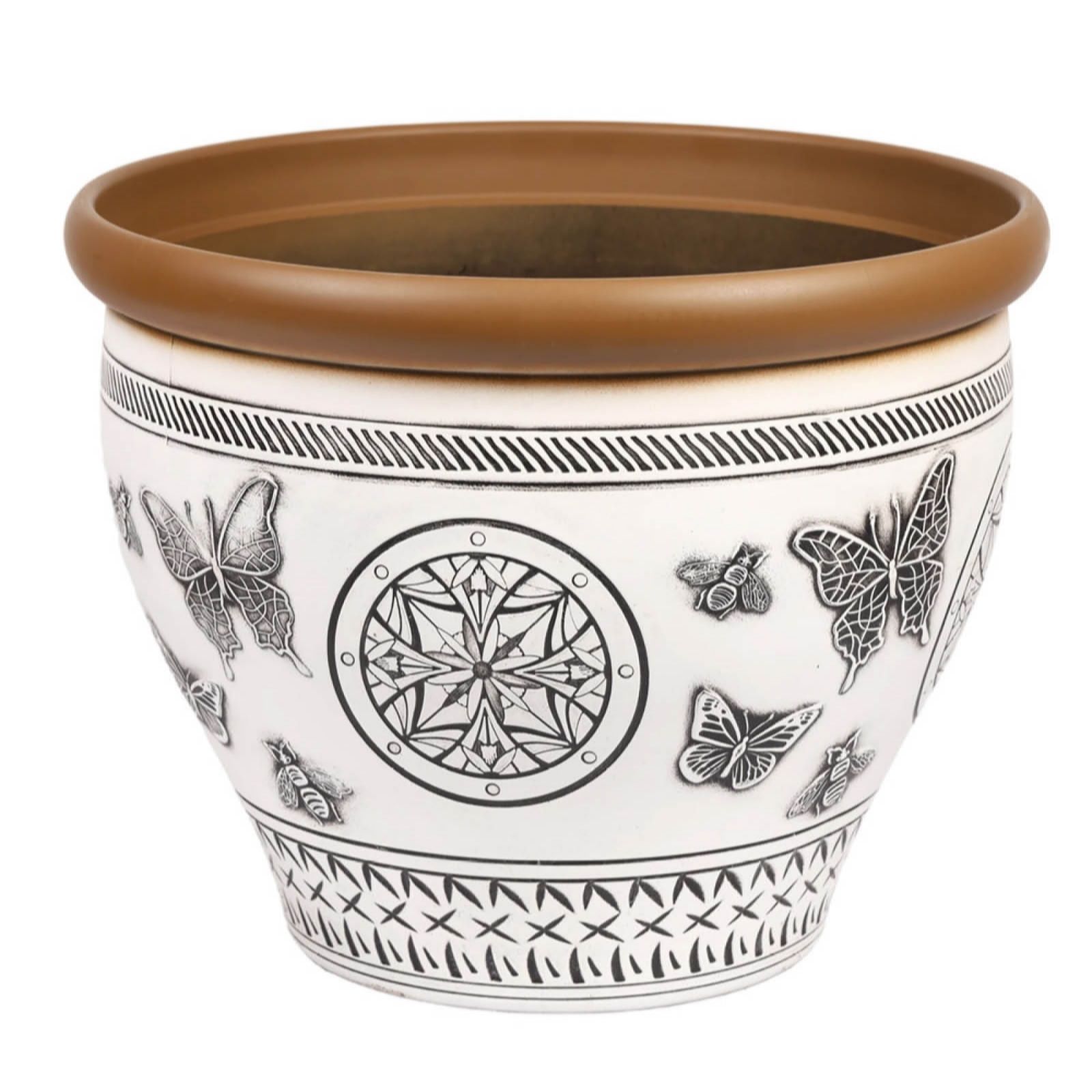 YouGarden Pair of Papilio White 38cm Planters