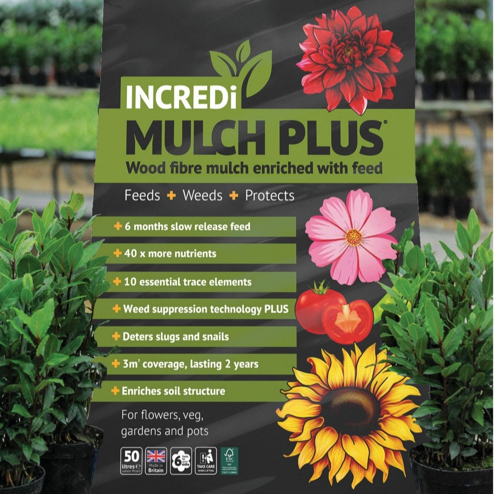 Thompson & Morgan Incredimulch Plus 50 Litre Bag x 2