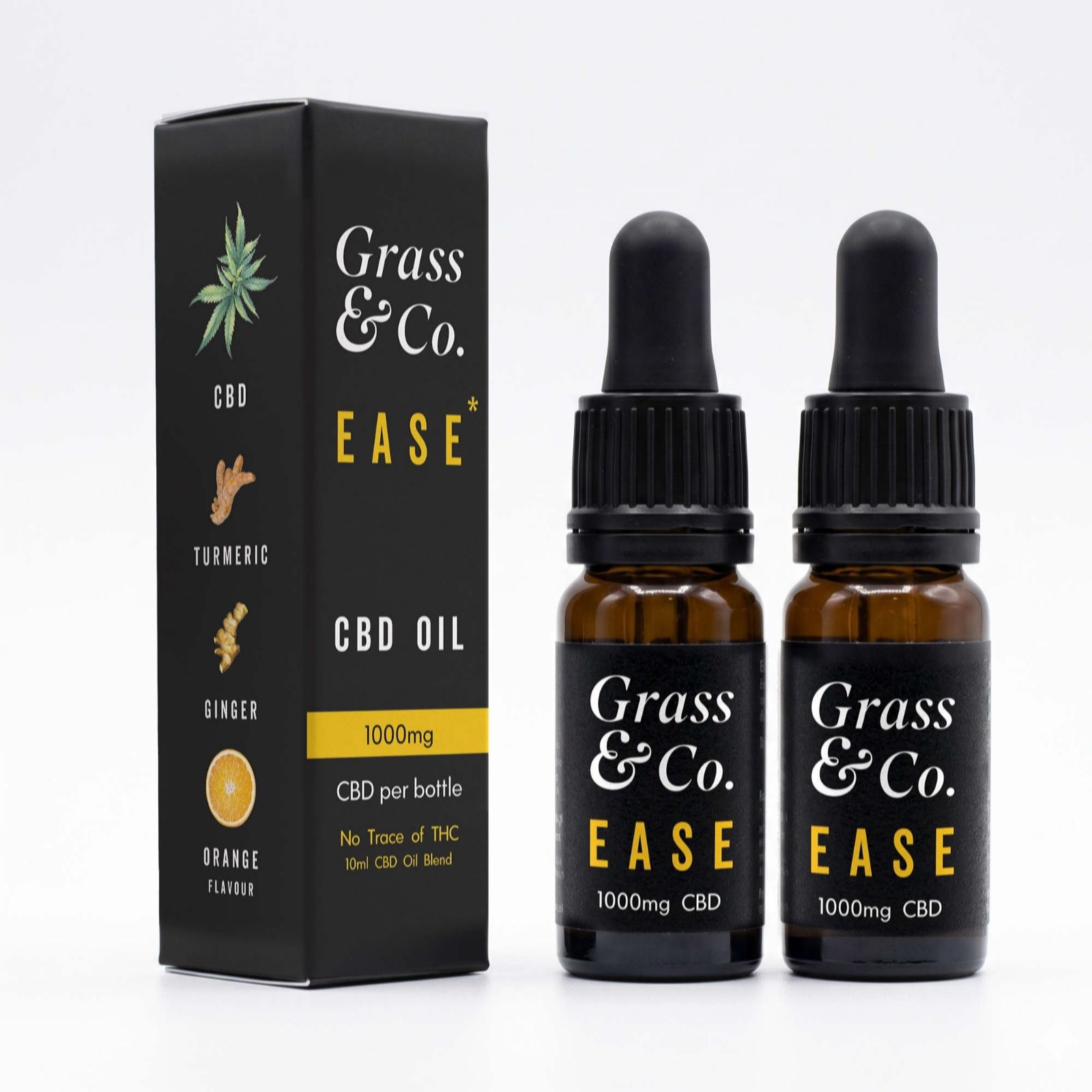 Grass & Co. EASE CBD Consumable Oil 1000mg Duo with Ginger & Turmeric