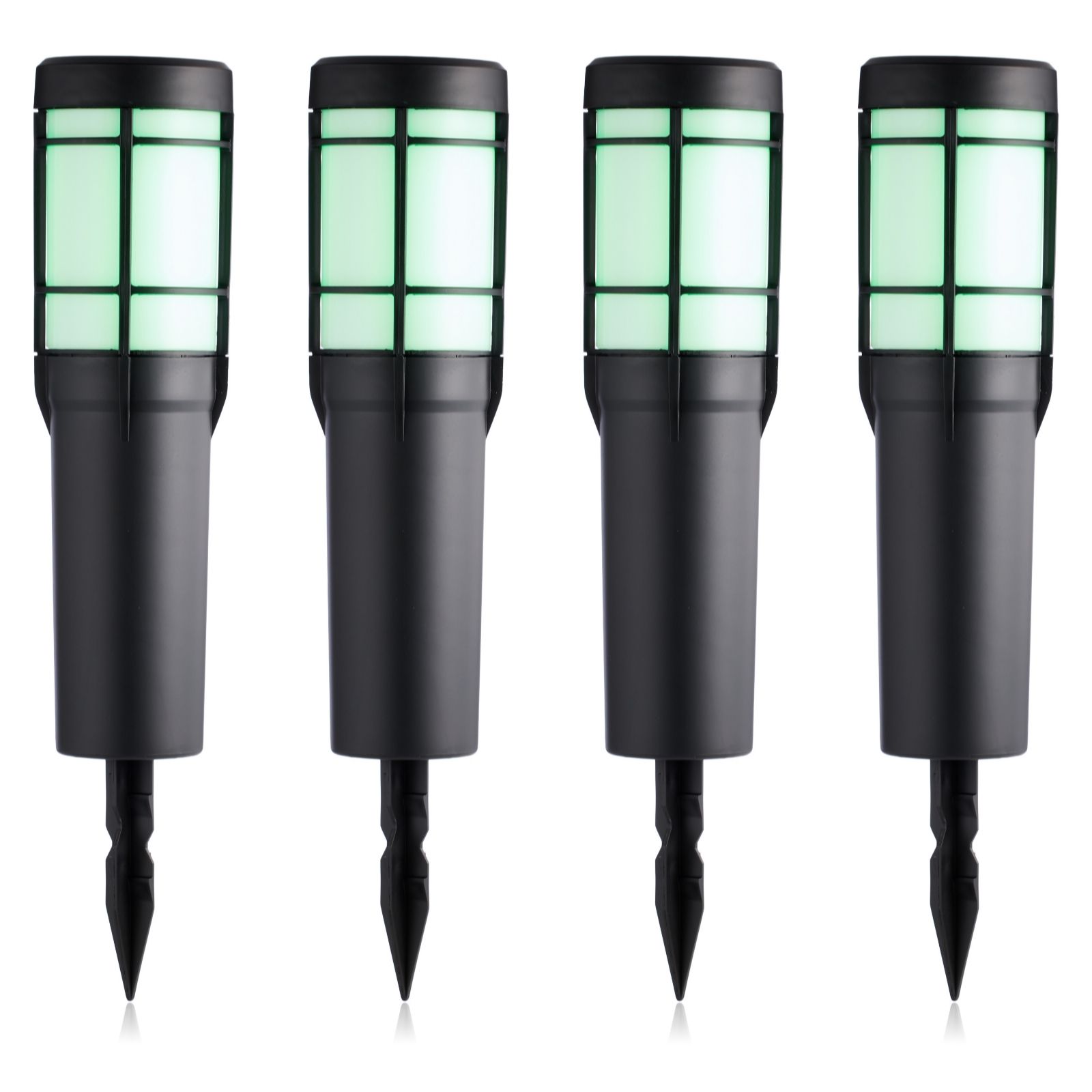 Outlet Garden Stories Set of 4 Flame Effect Solar Lights