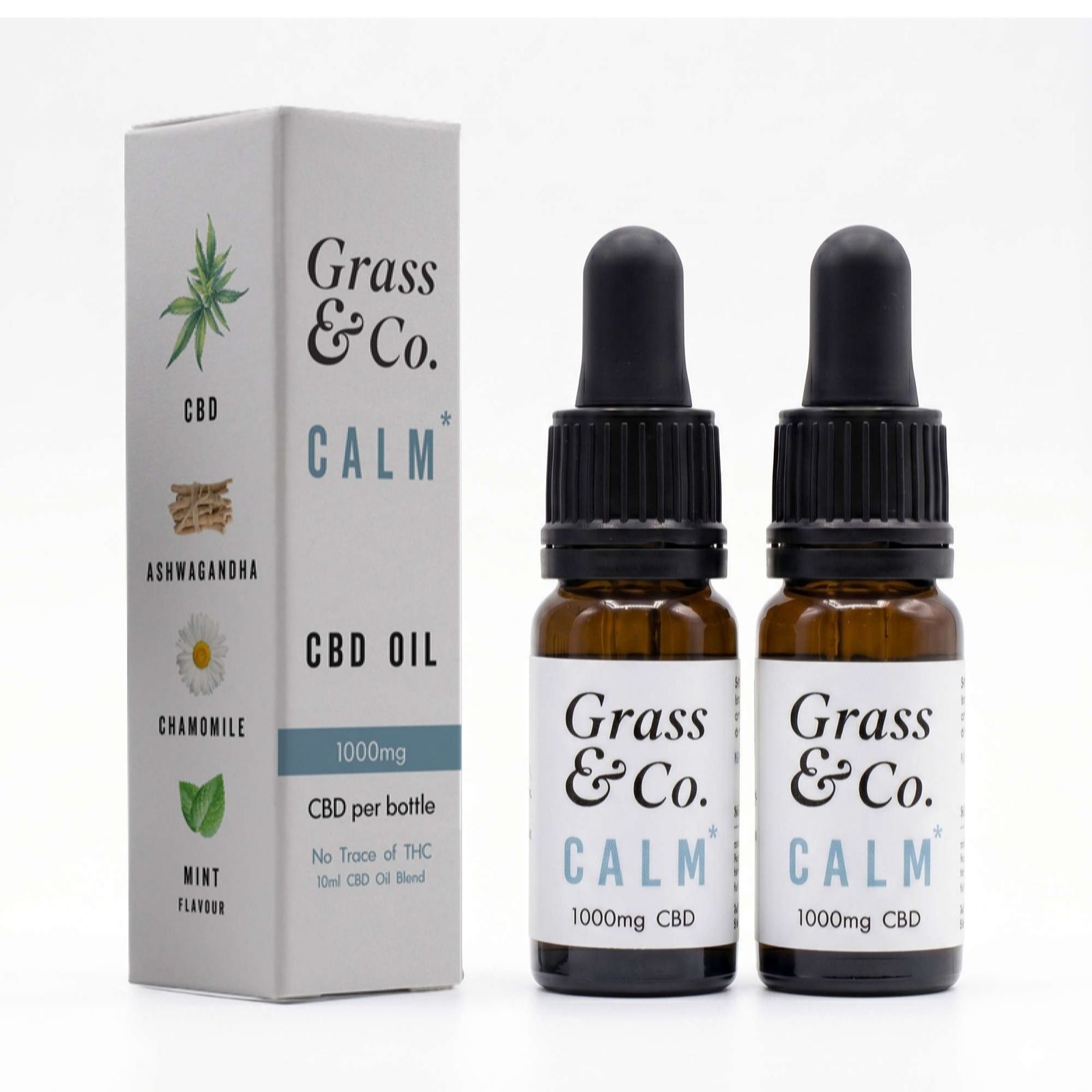 Grass & Co. CALM CBD Consumable Oil 1000mg Duo with Ashwagandha