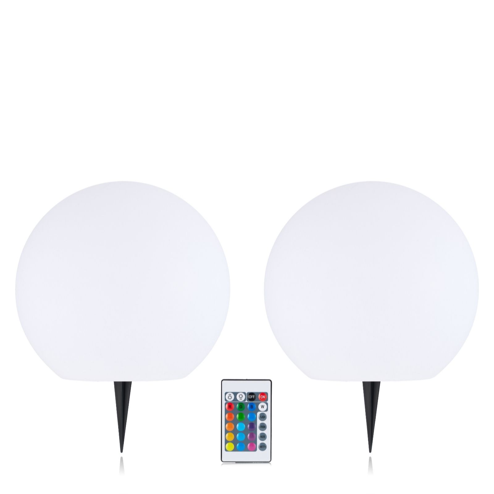 Garden Reflections Set of 2 25cm Solar White or Colour Changing Orbs