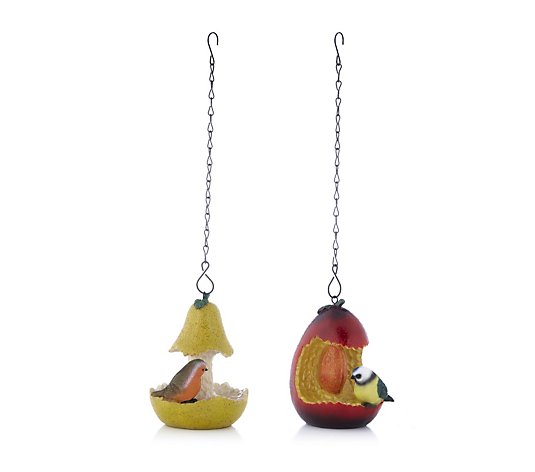 Jennings Set of 2 Decorative Fruit Bird Feeders