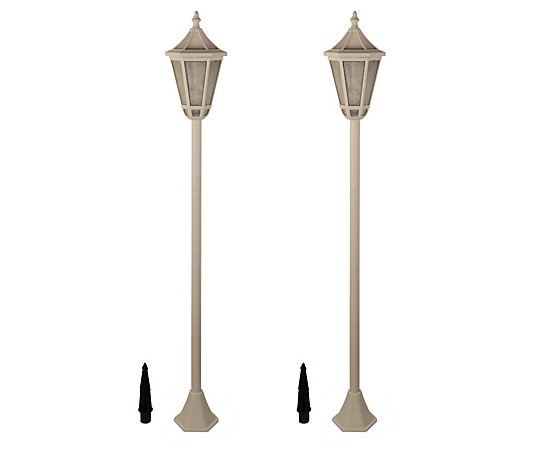 Luxform Set of Two Battery Operated 3D Effect Rotating Lamp Posts