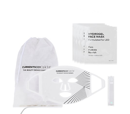 CurrentBody Skin LED Light Therapy Mask with 5 x Hydrogel Facemasks