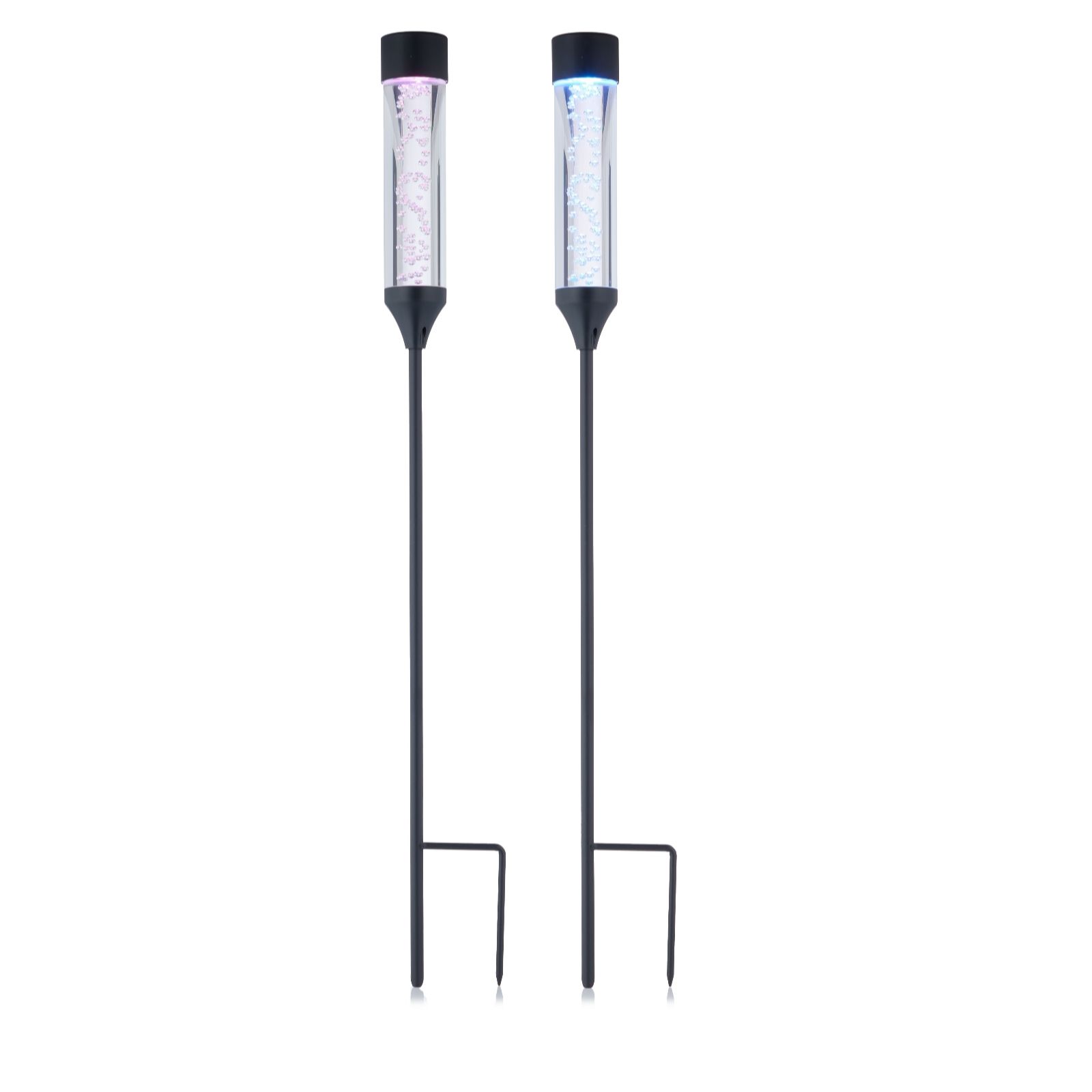 Outlet Garden Stories Set of 2 Solar Colour Changing Garden Stakes