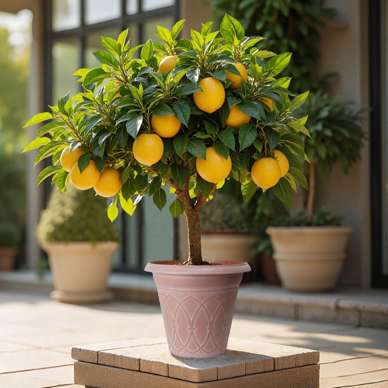 YouGarden Pair of Citrus Lemon Trees with Fruit in 22cm pots
