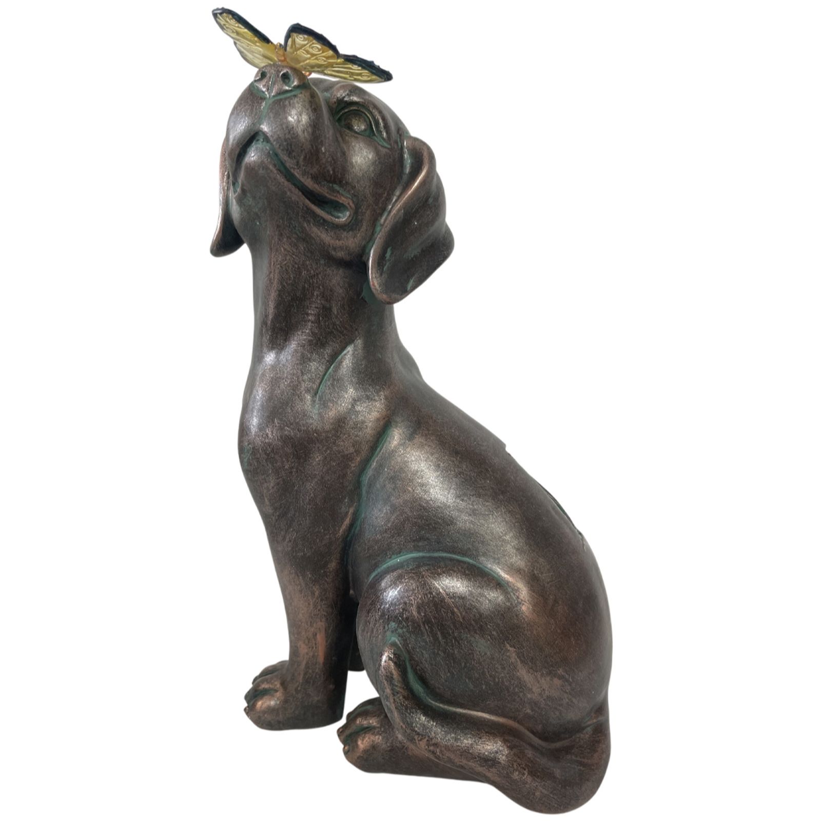 Garden Stories Timeless Solar Dog & Butterfly Statue