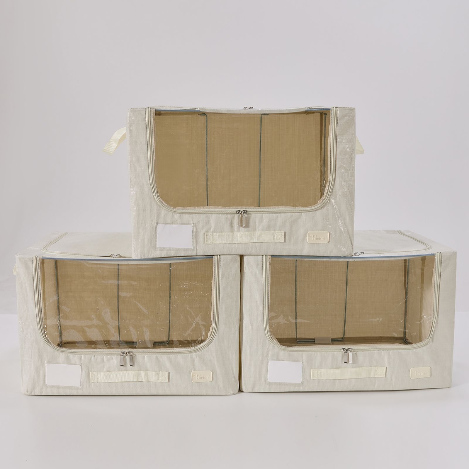 Periea Set of 3 Large Collapsible Wipe Clean Tarp Storage Boxes