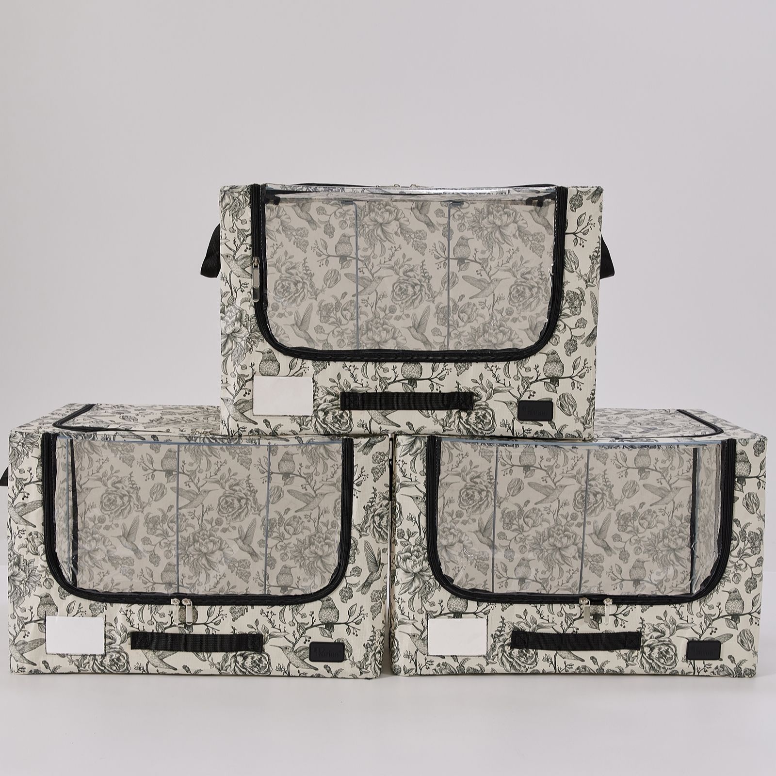 Periea Set of 3 Large Collapsible Wipe Clean Tarp Storage Boxes