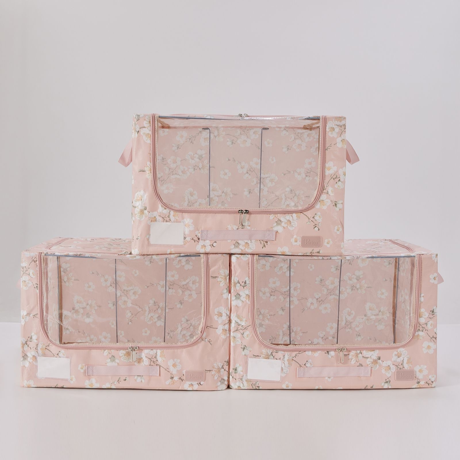 Periea Set of 3 Large Collapsible Wipe Clean Tarp Storage Boxes