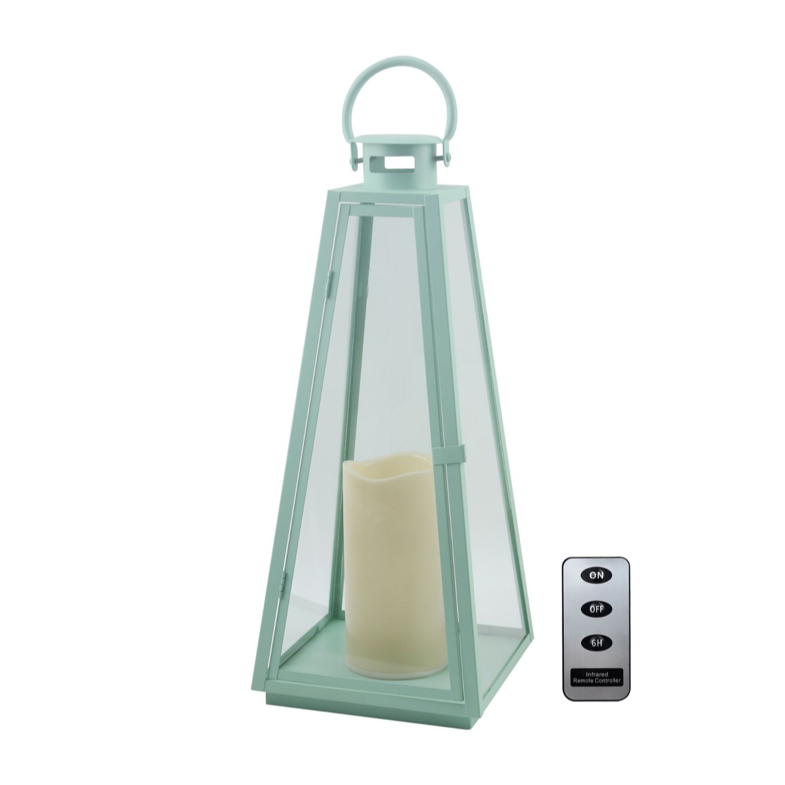 Garden Stories Sorbet Collection Large Indoor Outdoor Lantern with LED Candle