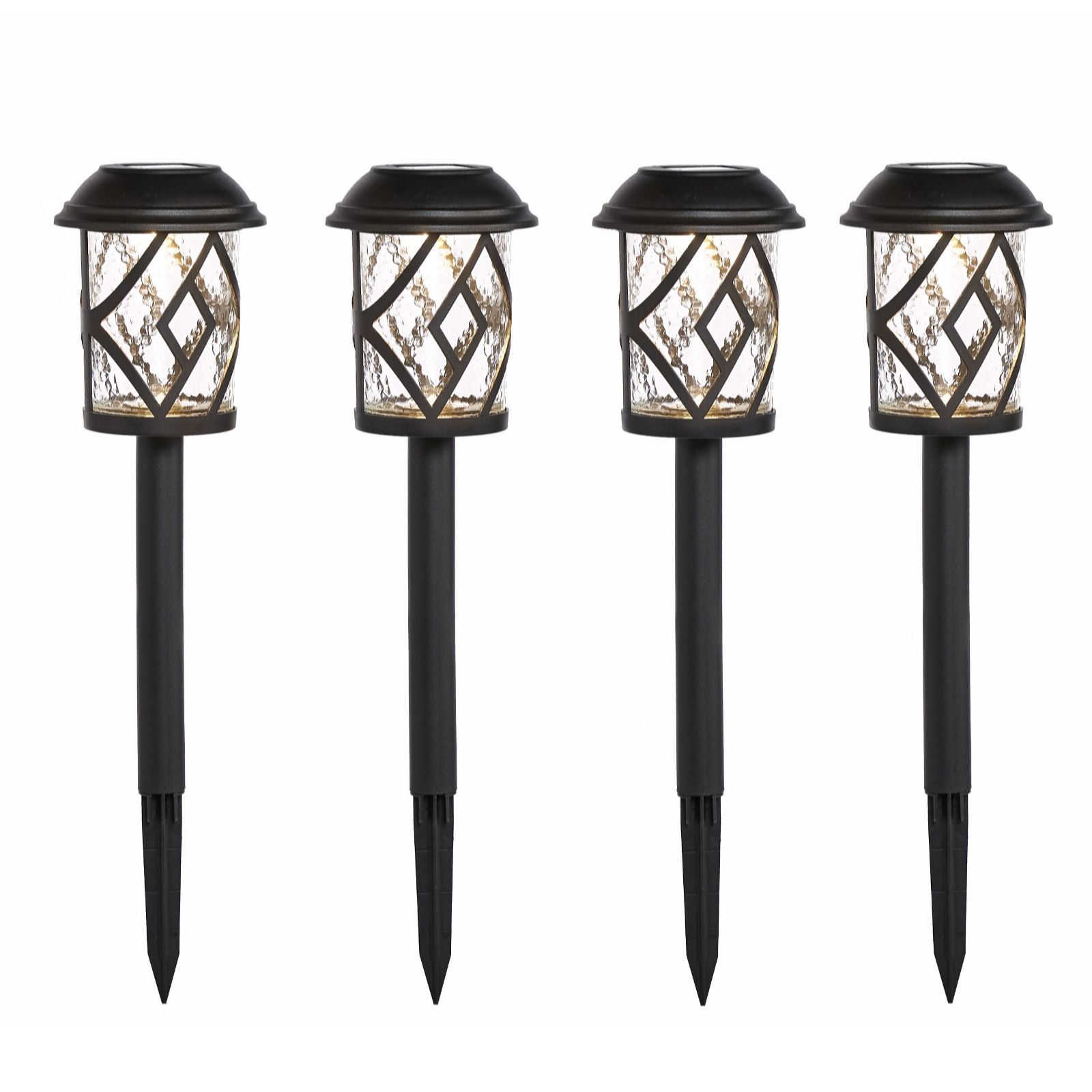 Luxform Set of 4 Solar Deco Stake Lights - QVC UK