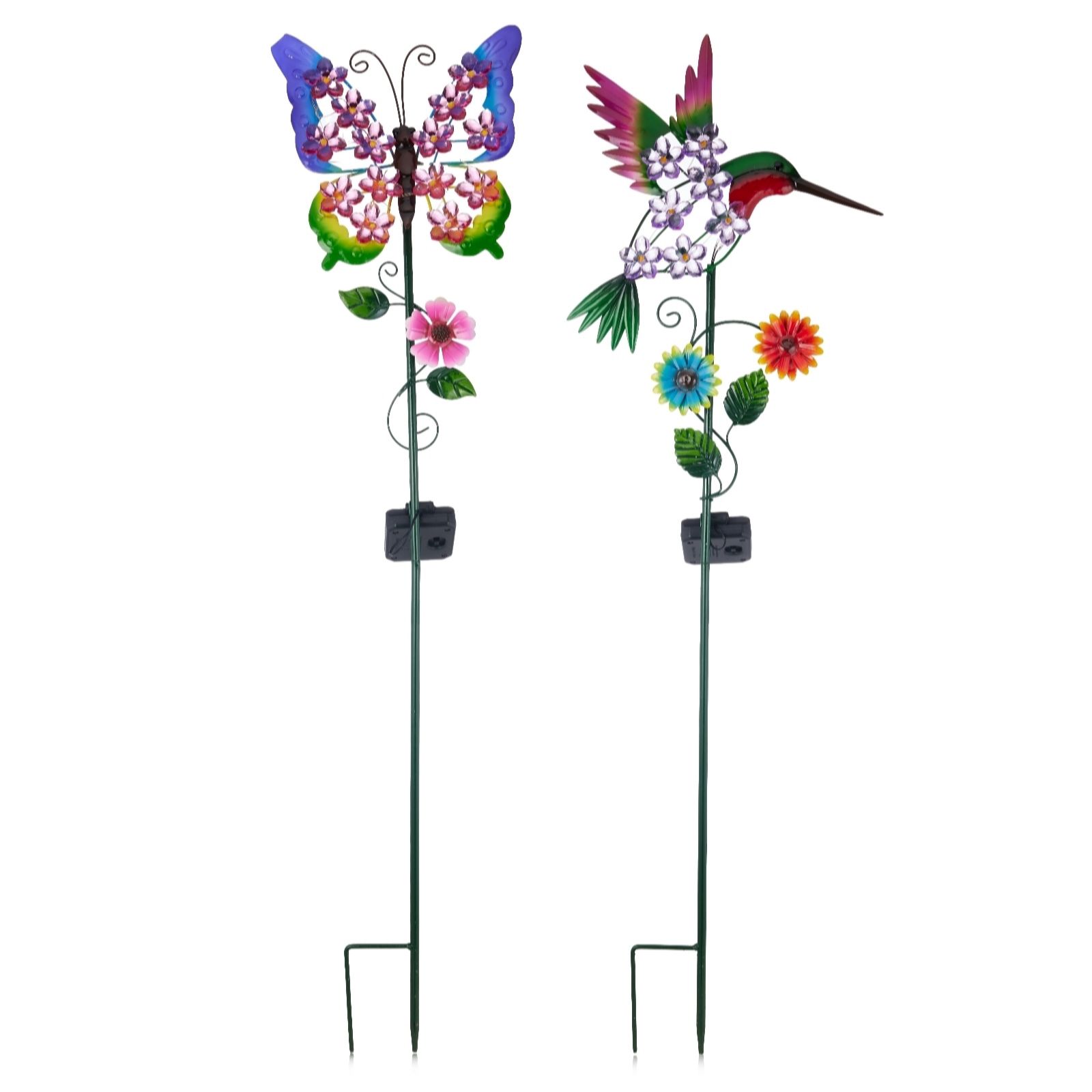 Outlet Garden Reflections Hummingbird and Butterfly Solar Stake Lights