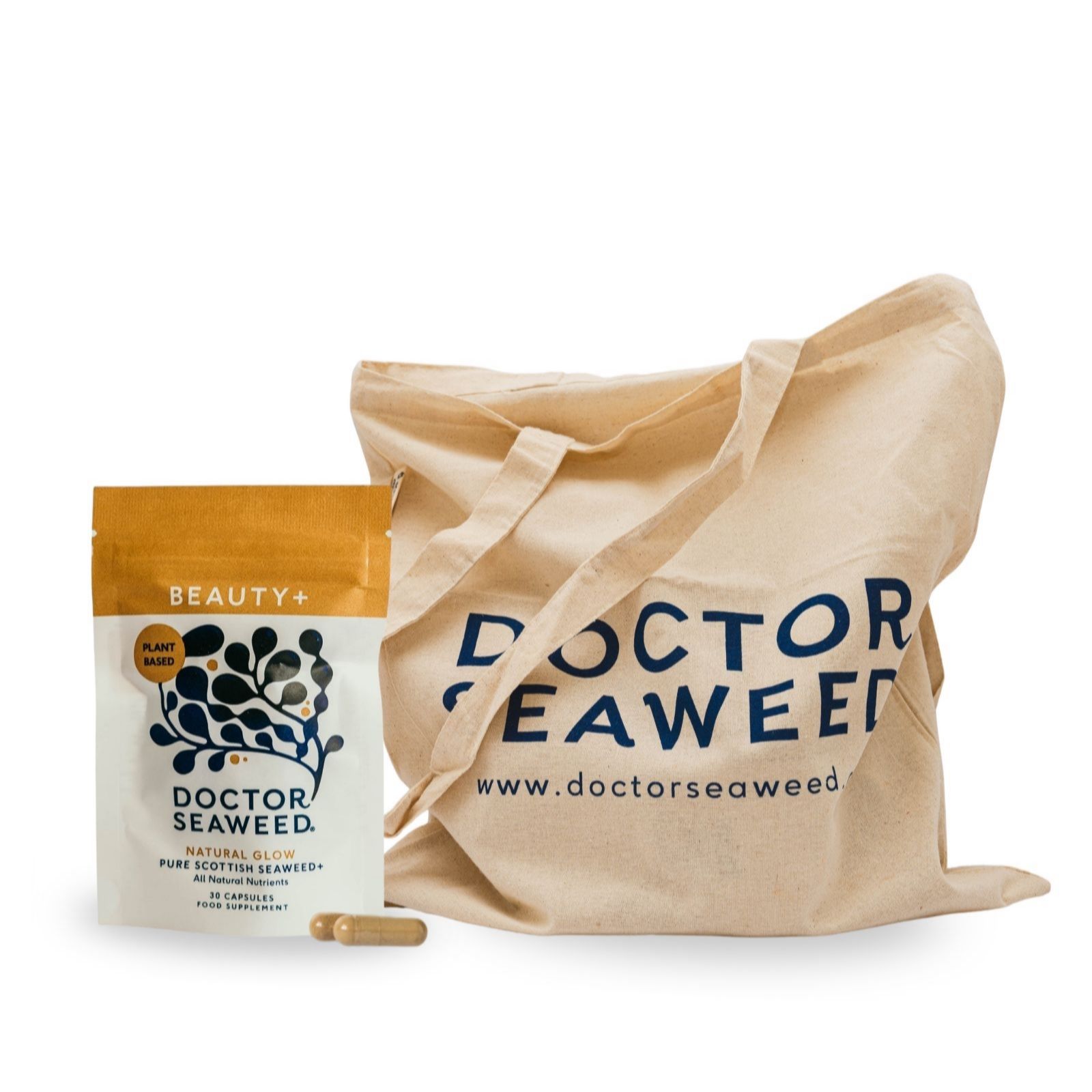 Doctor Seaweed Beauty+ Supplements 30 Day Supply plus tote bag