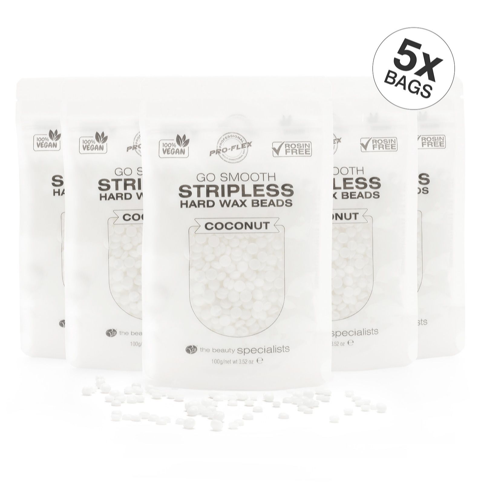 Rio Go Smooth Stripless Hard Wax Beads 5 x 100g Coconut