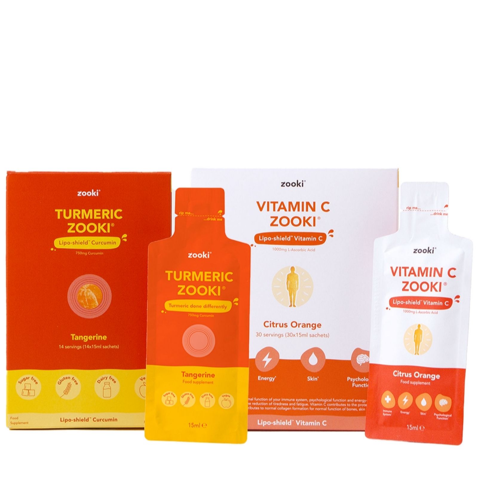 Zooki Vitamin C 1 Month Supply & Turmeric 2 Week Supply