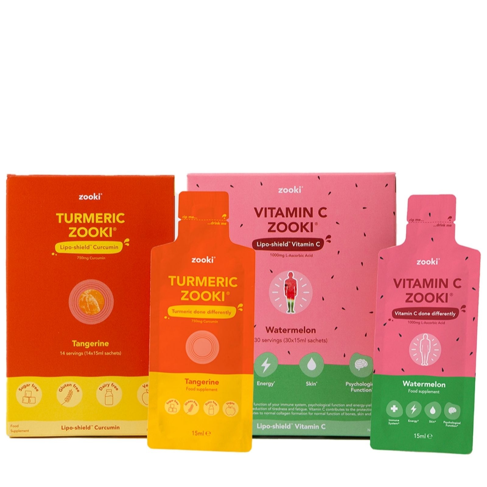 Zooki Vitamin C 1 Month Supply & Turmeric 2 Week Supply