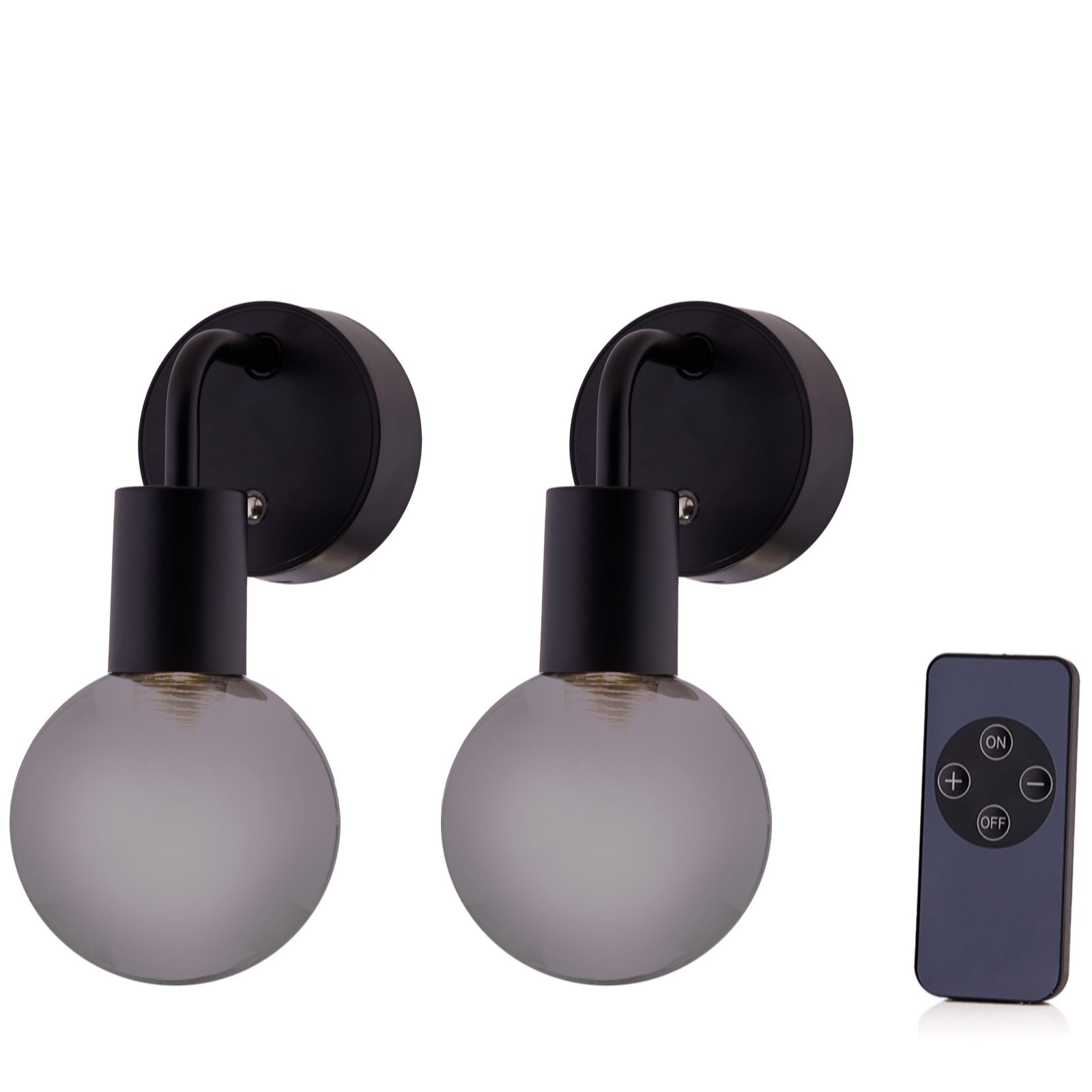 SFIXX Set of 2 Rechargeable Glass Wall Lights with Remote