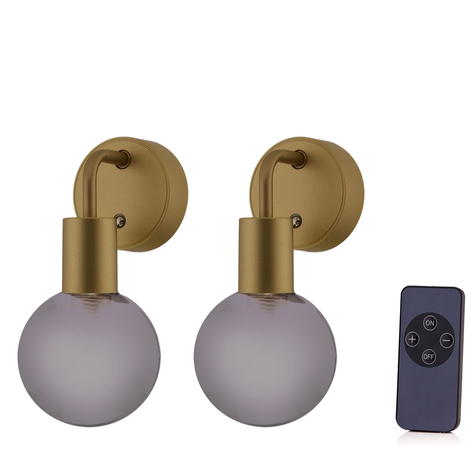 SFIXX Set of 2 Rechargeable Glass Wall Lights with Remote