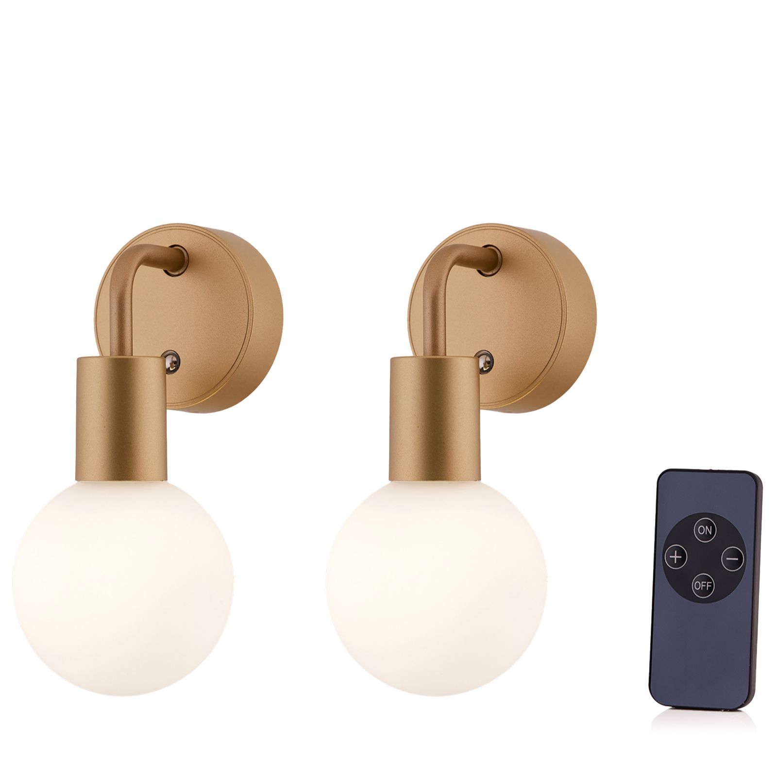 SFIXX Set of 2 Rechargeable Glass Wall Lights with Remote