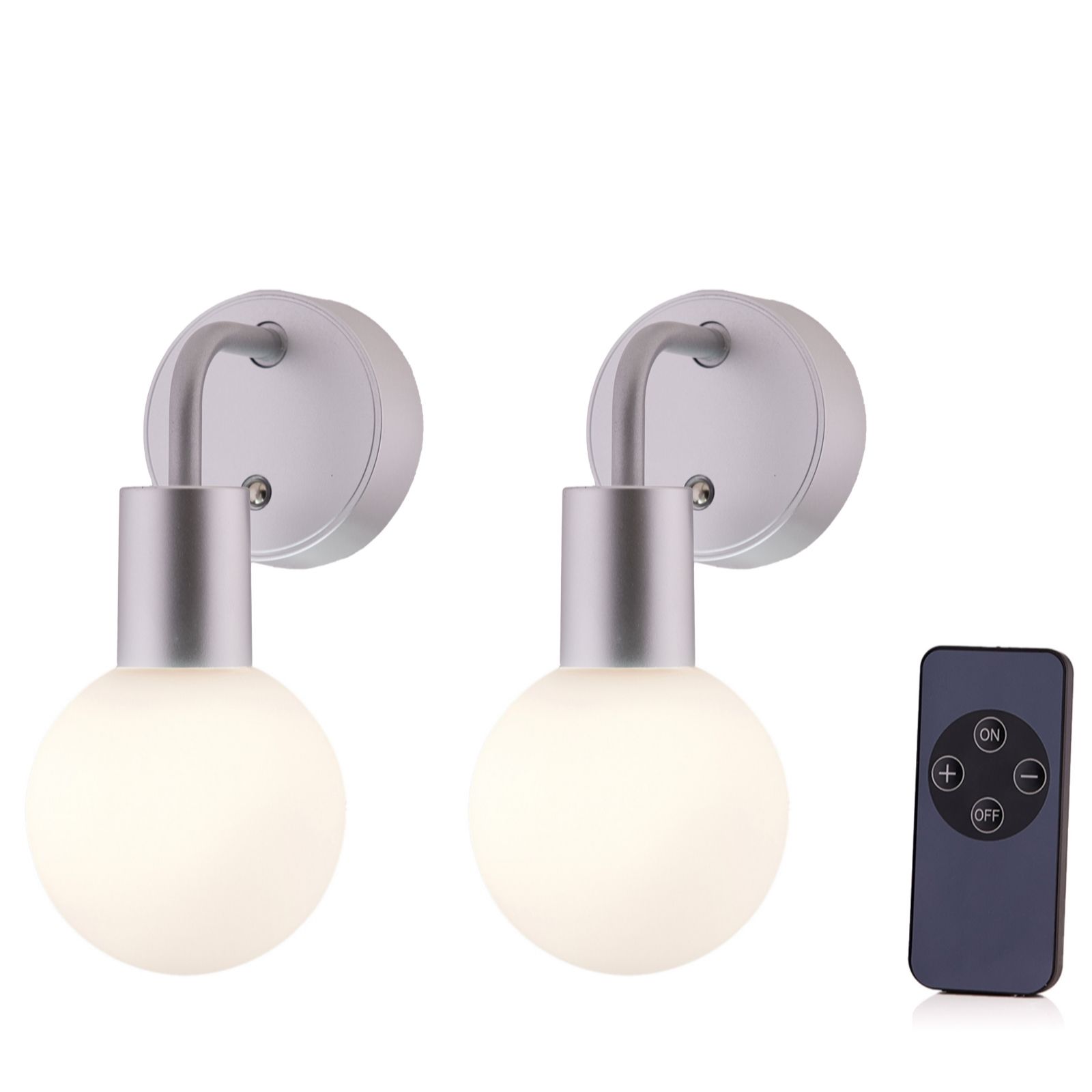 SFIXX Set of 2 Rechargeable Glass Wall Lights with Remote