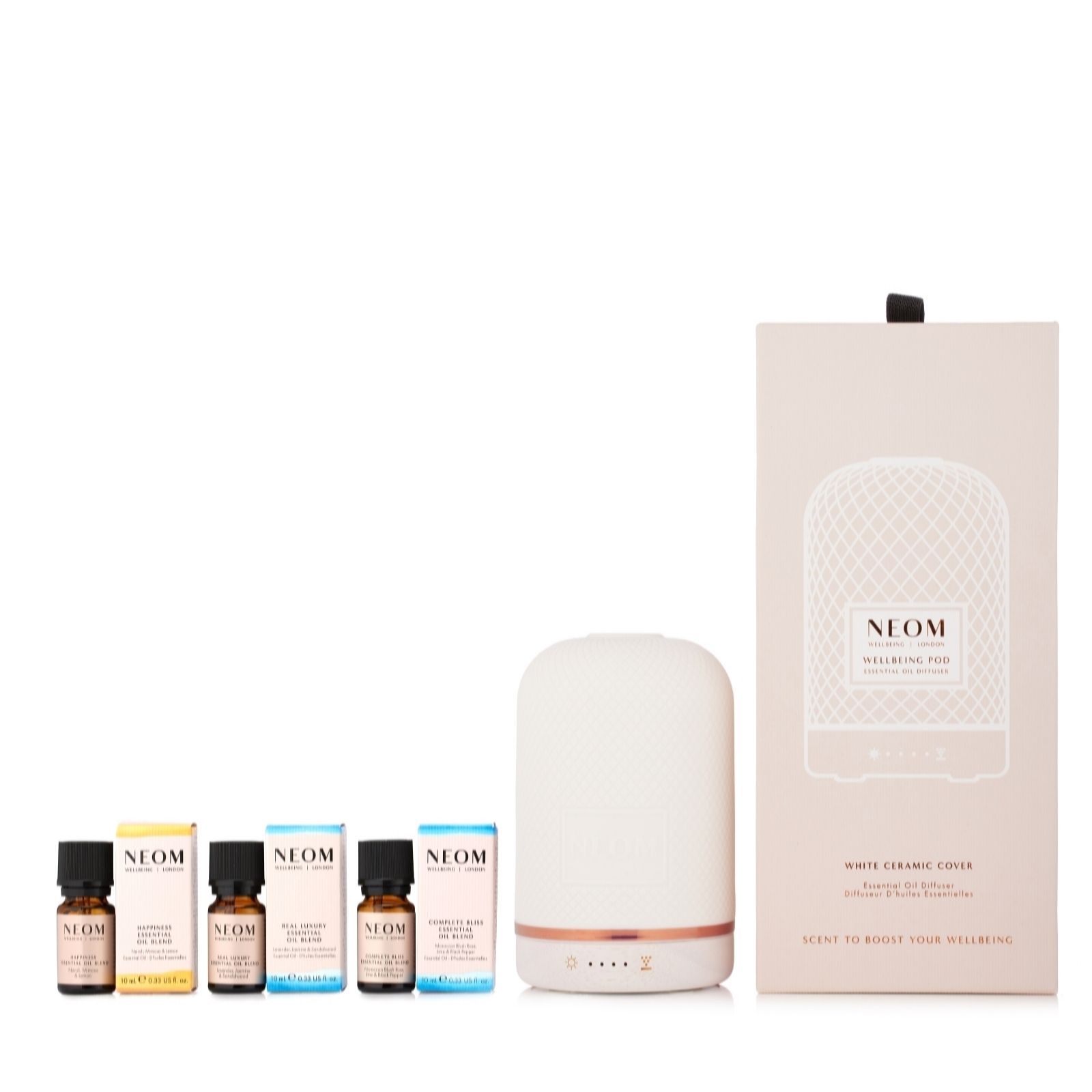 Neom Wellbeing Pod & Essential Oils Trio Collection
