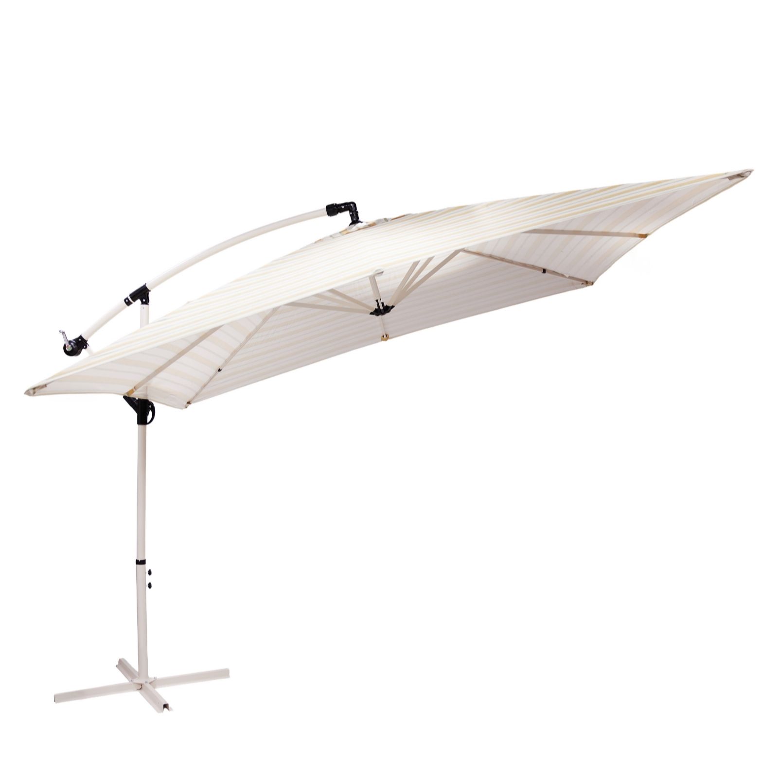 Outlet abode Large 3x3m Cantilever Parasol in Natural Stripe