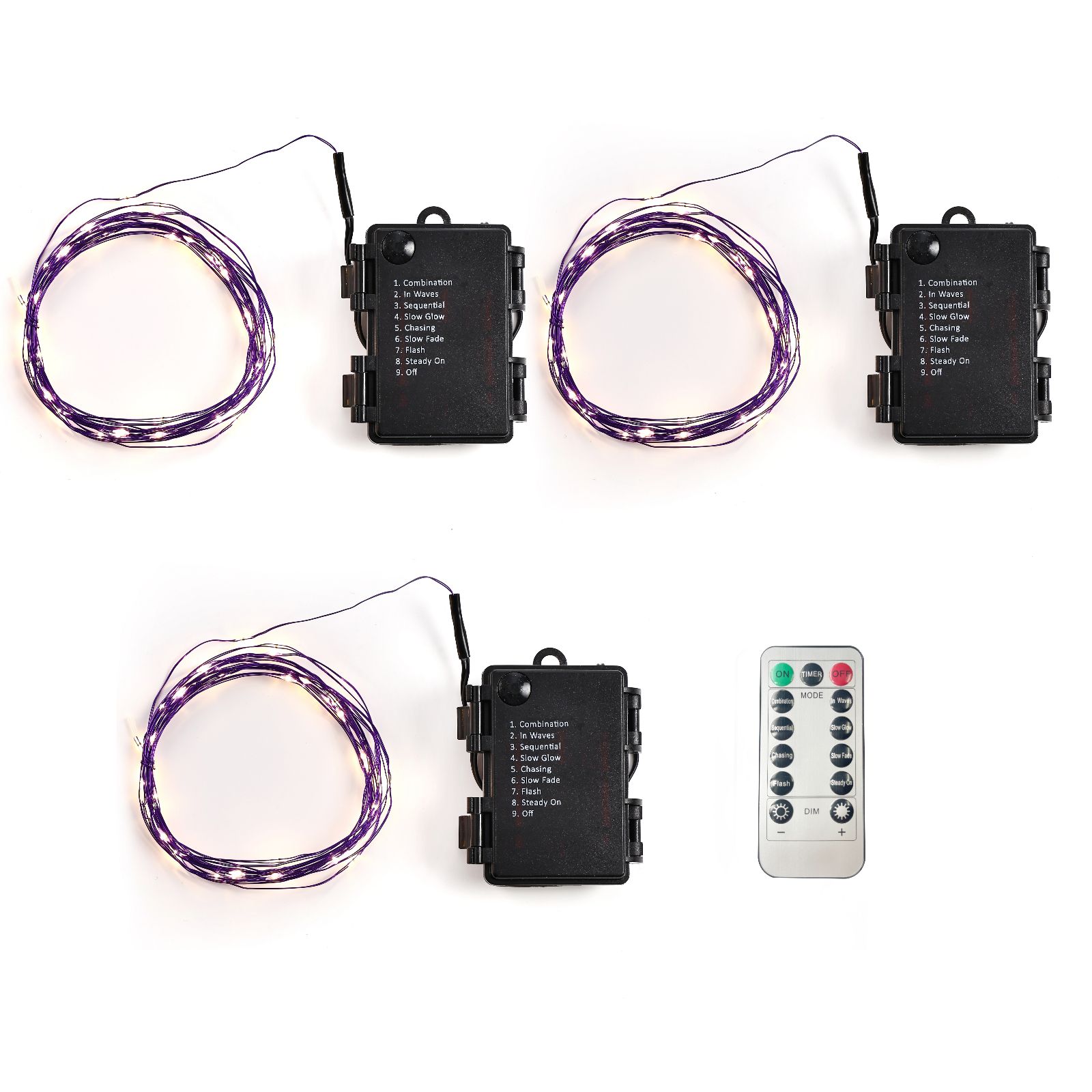 Garden Stories Sorbet Collection Indoor Outdoor Set of 3 4m Wire Lights