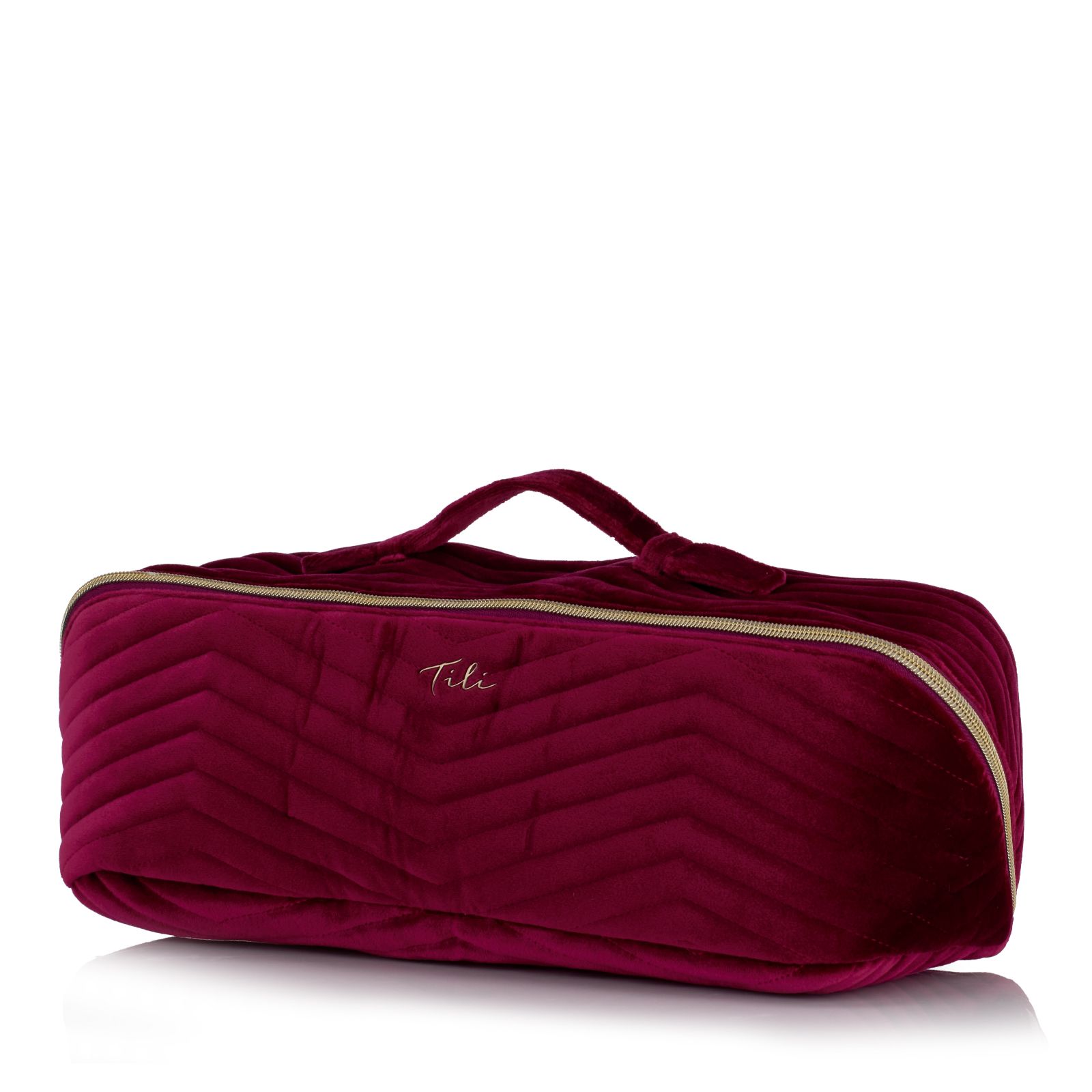 Tili Extra Large Velvet Chevron Quilted Flat Lay Bag