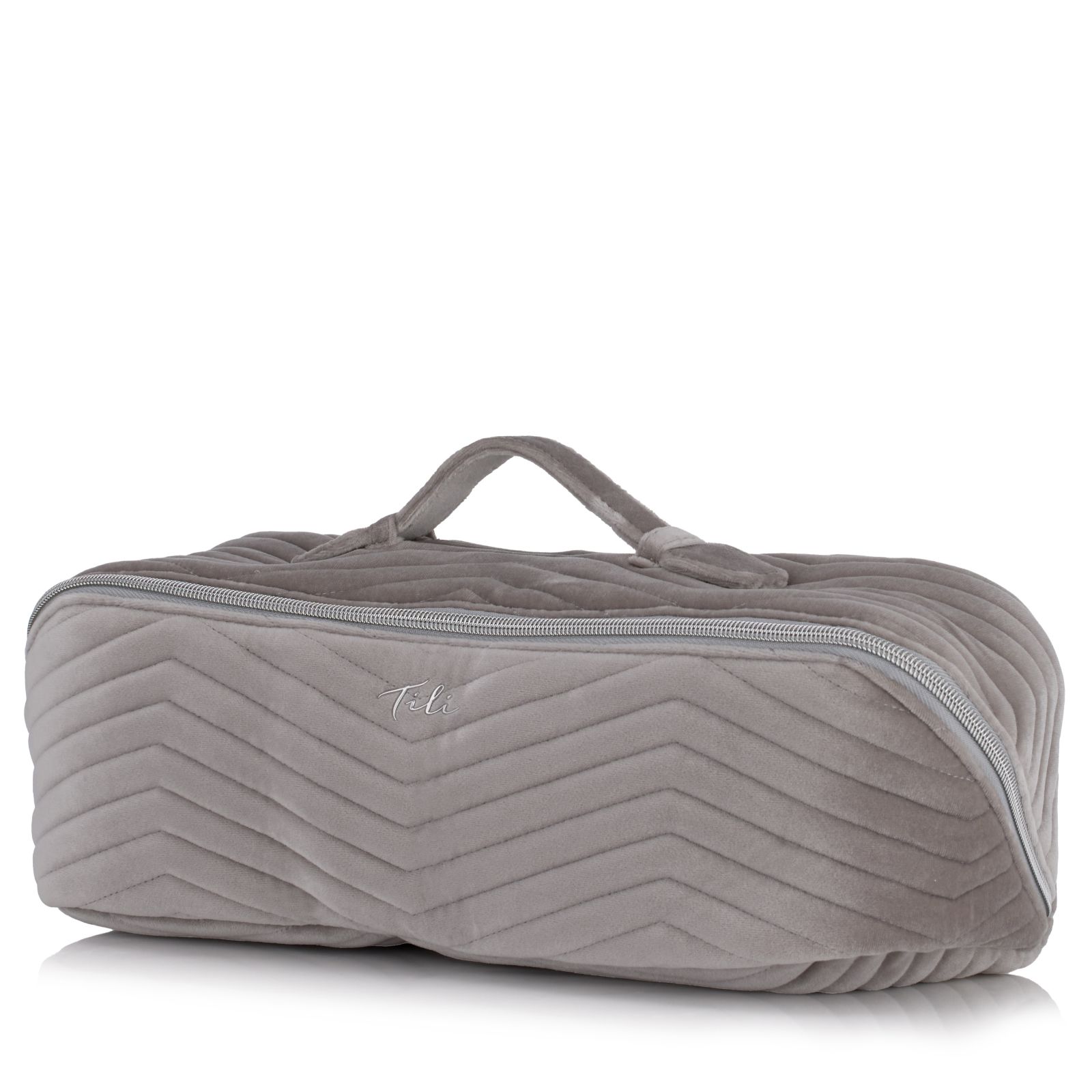 Tili Extra Large Velvet Chevron Quilted Flat Lay Bag