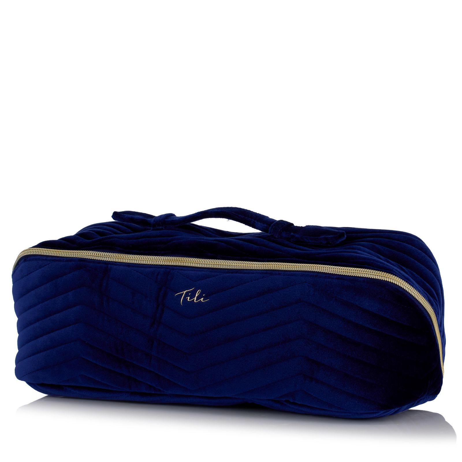 Tili Extra Large Velvet Chevron Quilted Flat Lay Bag