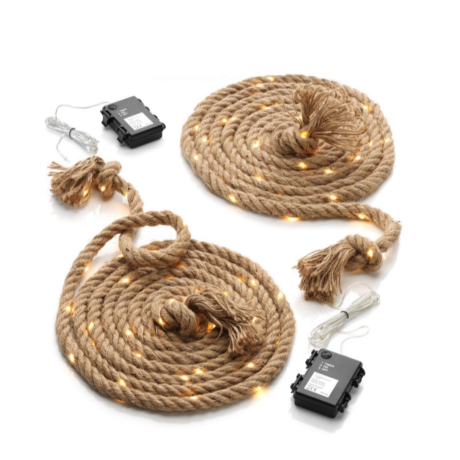 Outlet Auraglow Set of 2 Battery Rope Lights with Timer