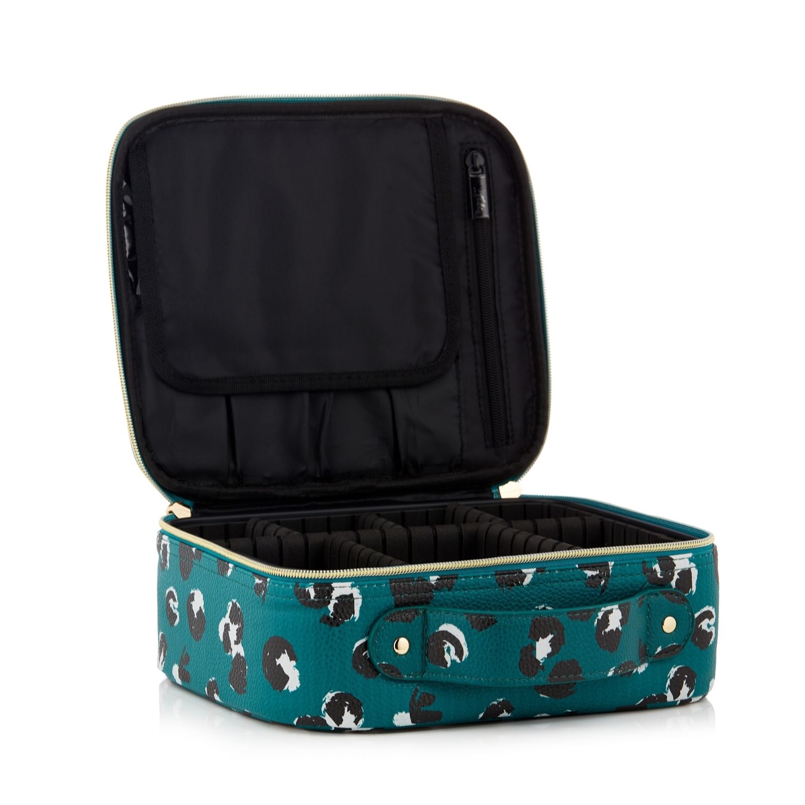 Outlet Leopard Print MakeUp Organiser Medium Vanity Case QVC UK