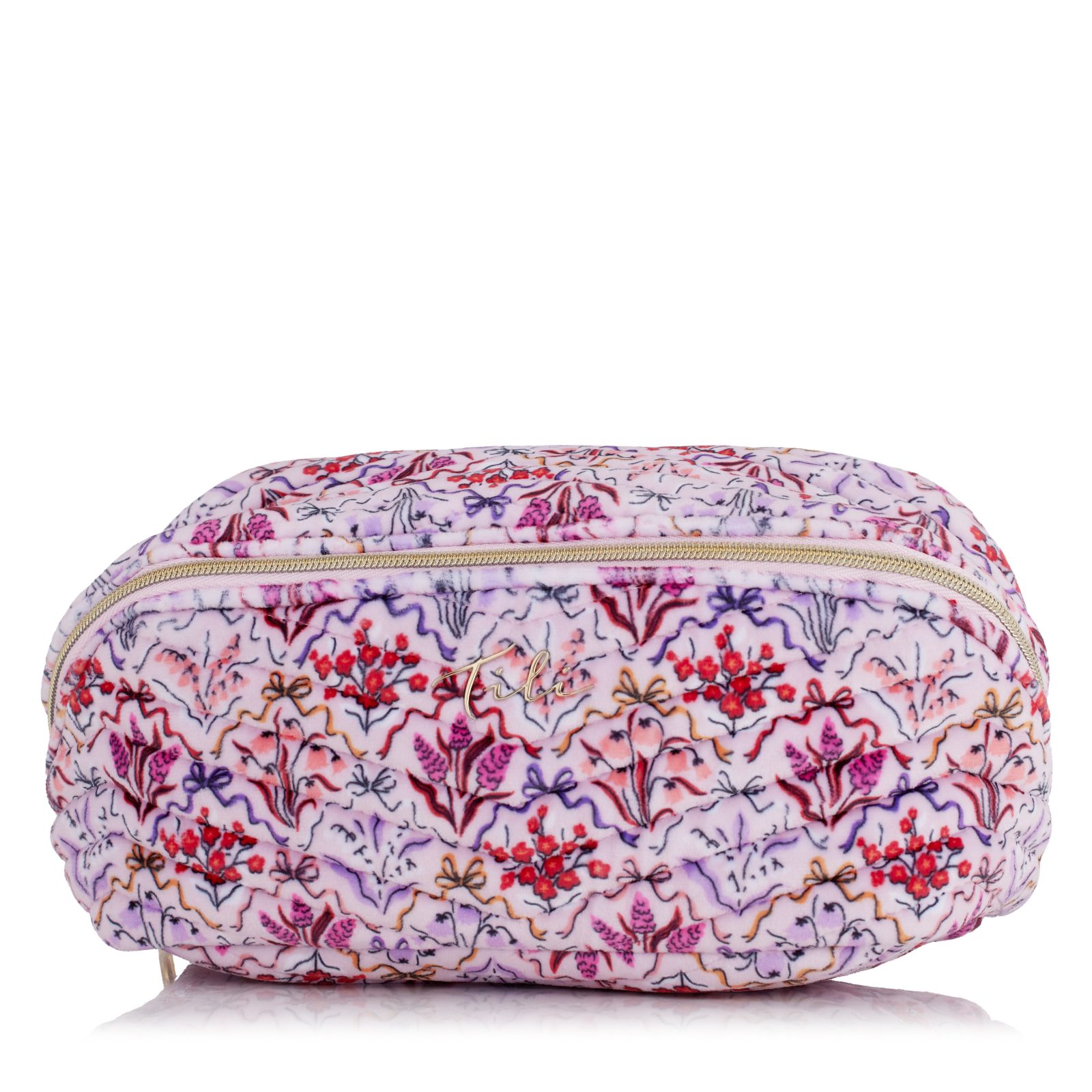 Tili Mini Velvet Chevron Quilted Flat Lay Bag