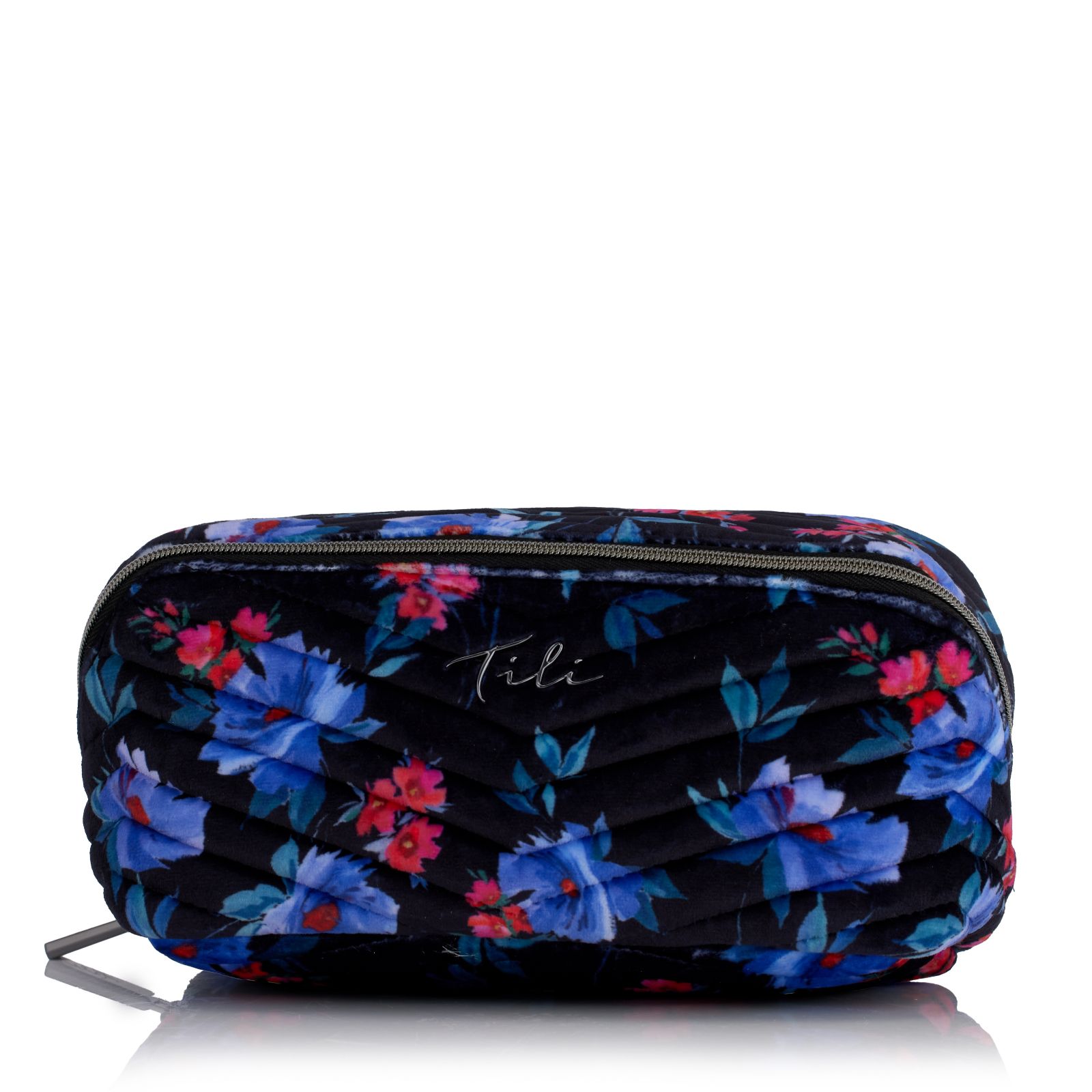 Tili Mini Velvet Chevron Quilted Flat Lay Bag