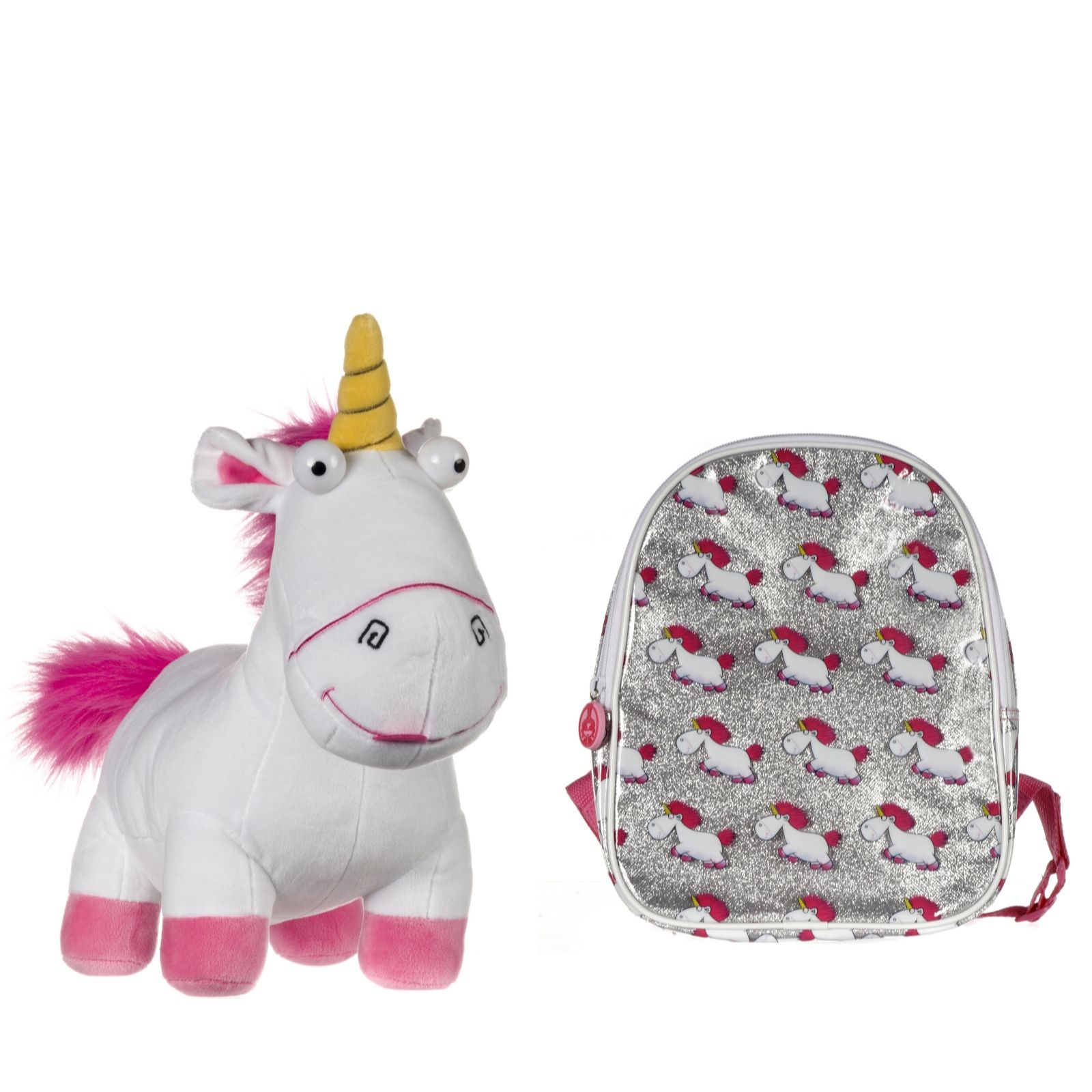 plush unicorn despicable fluffy backpack glitter toy qvc