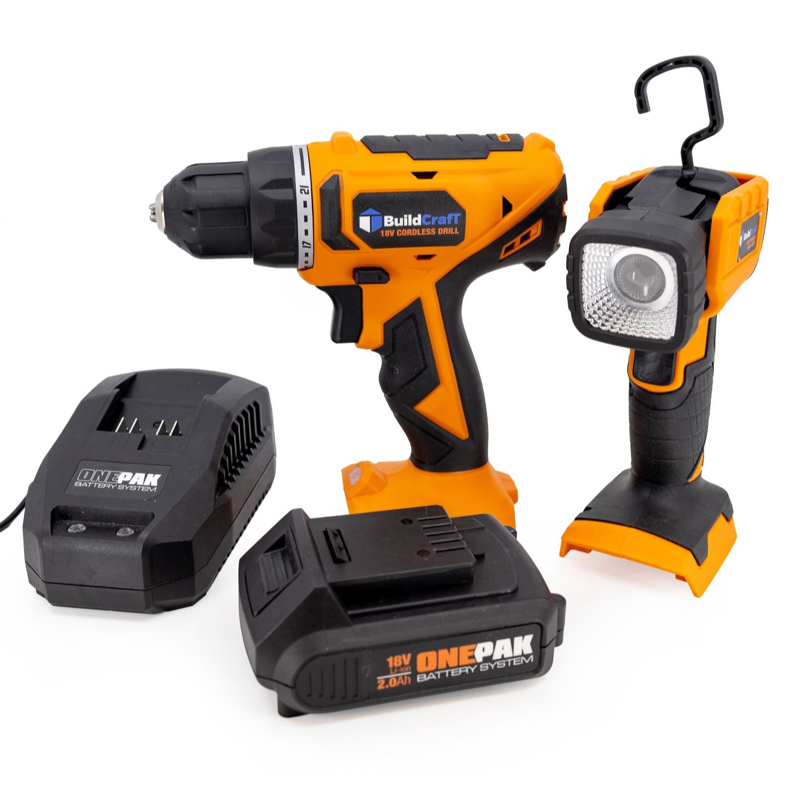 Outlet Buildcraft 18v Cordless Drill and Work Light Set