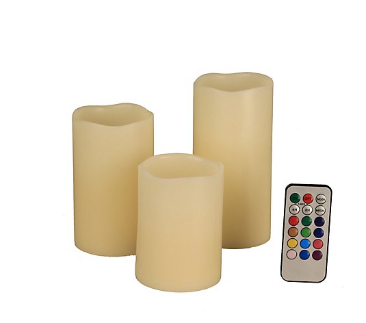 Luxform Set Of 3 Colour Change Flameless Candles