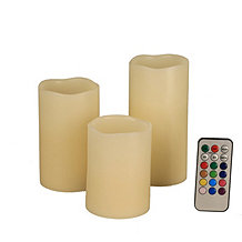  Luxform Set Of 3 Colour Change Flameless Candles - 713826