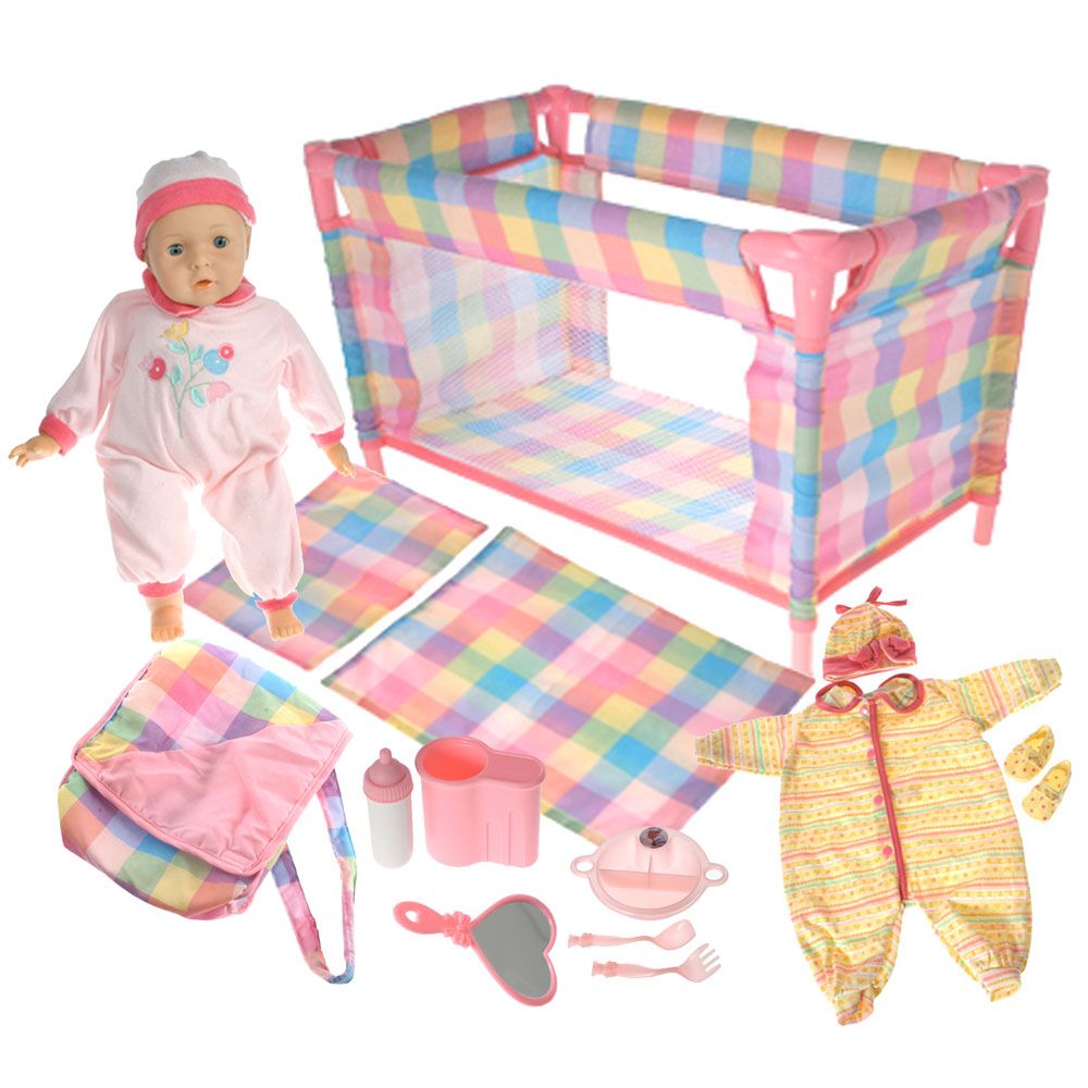 baby doll and cot