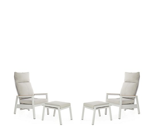 My Garden Stories Oslo Set of 2 Recliners with Foot Stools