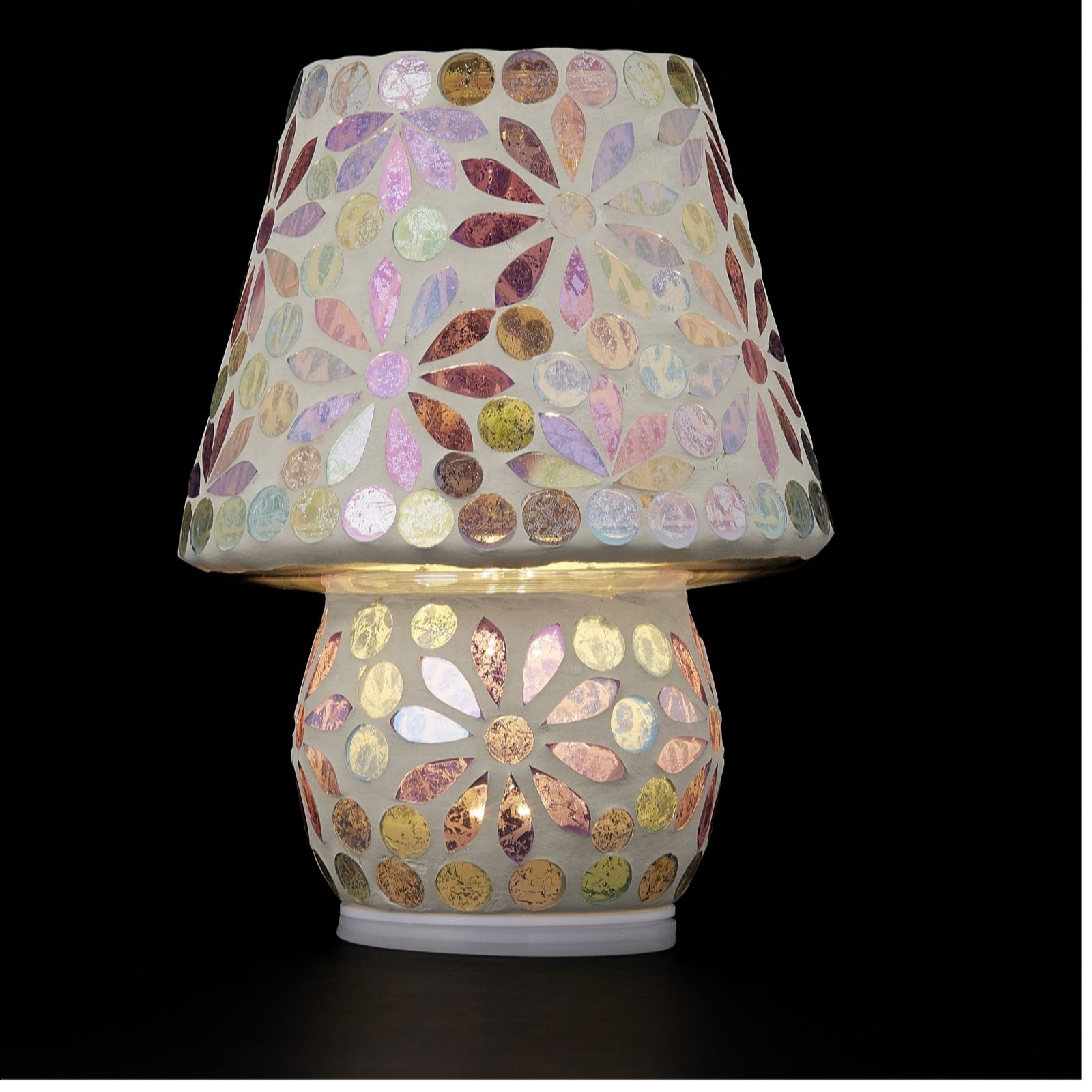 Outlet Garden Reflections Mosaic Flower LED Table Lamp QVC UK - Main Image