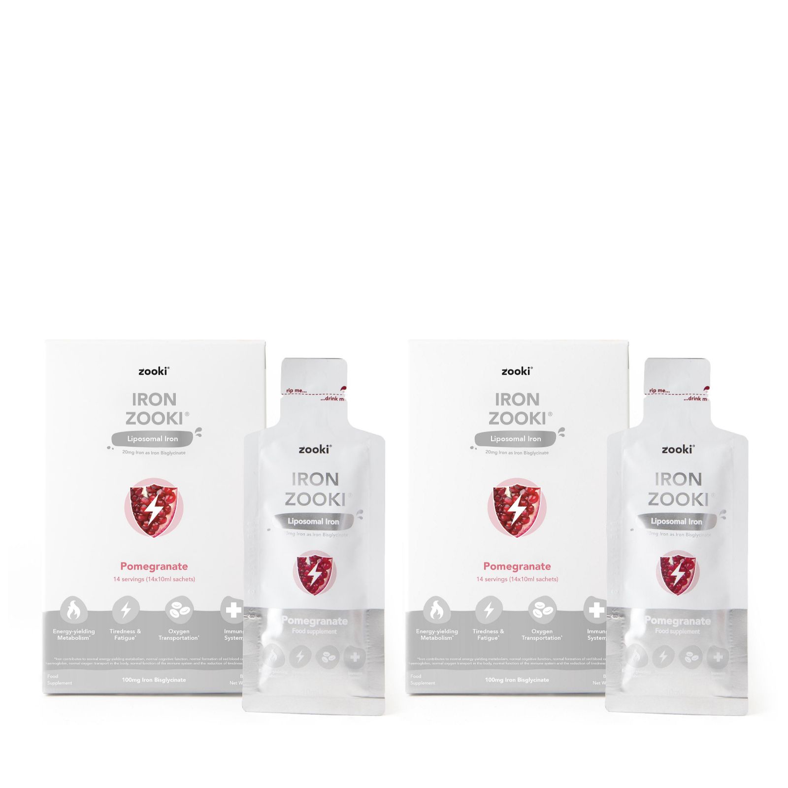 Zooki Iron Liquid Sachets 1 Month Supply