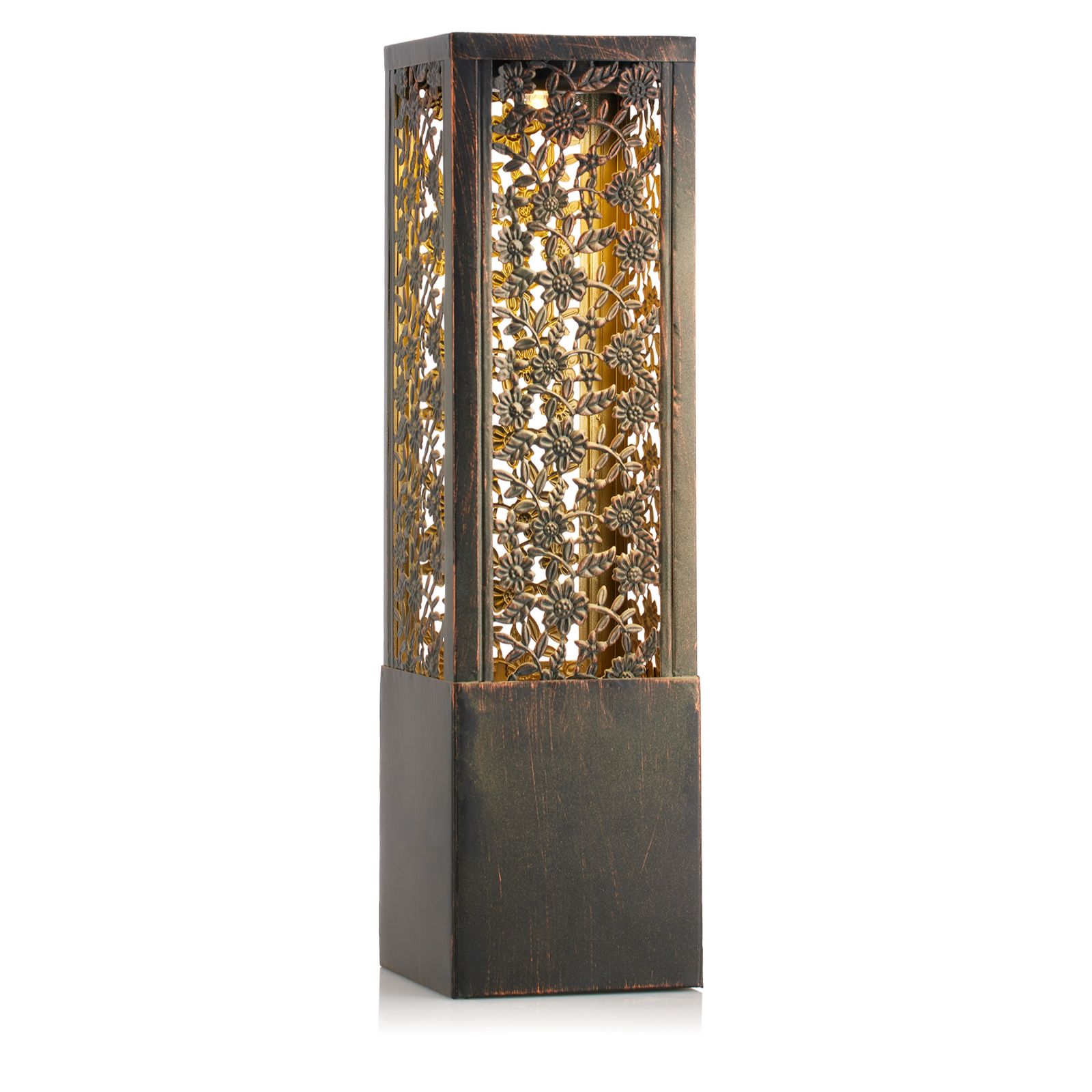 Garden Stories Fretwork Pillar Solar Light
