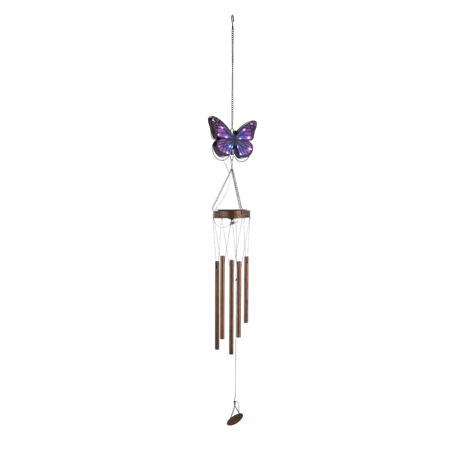 Garden Stories Butterfly Wind Chime with Solar Light