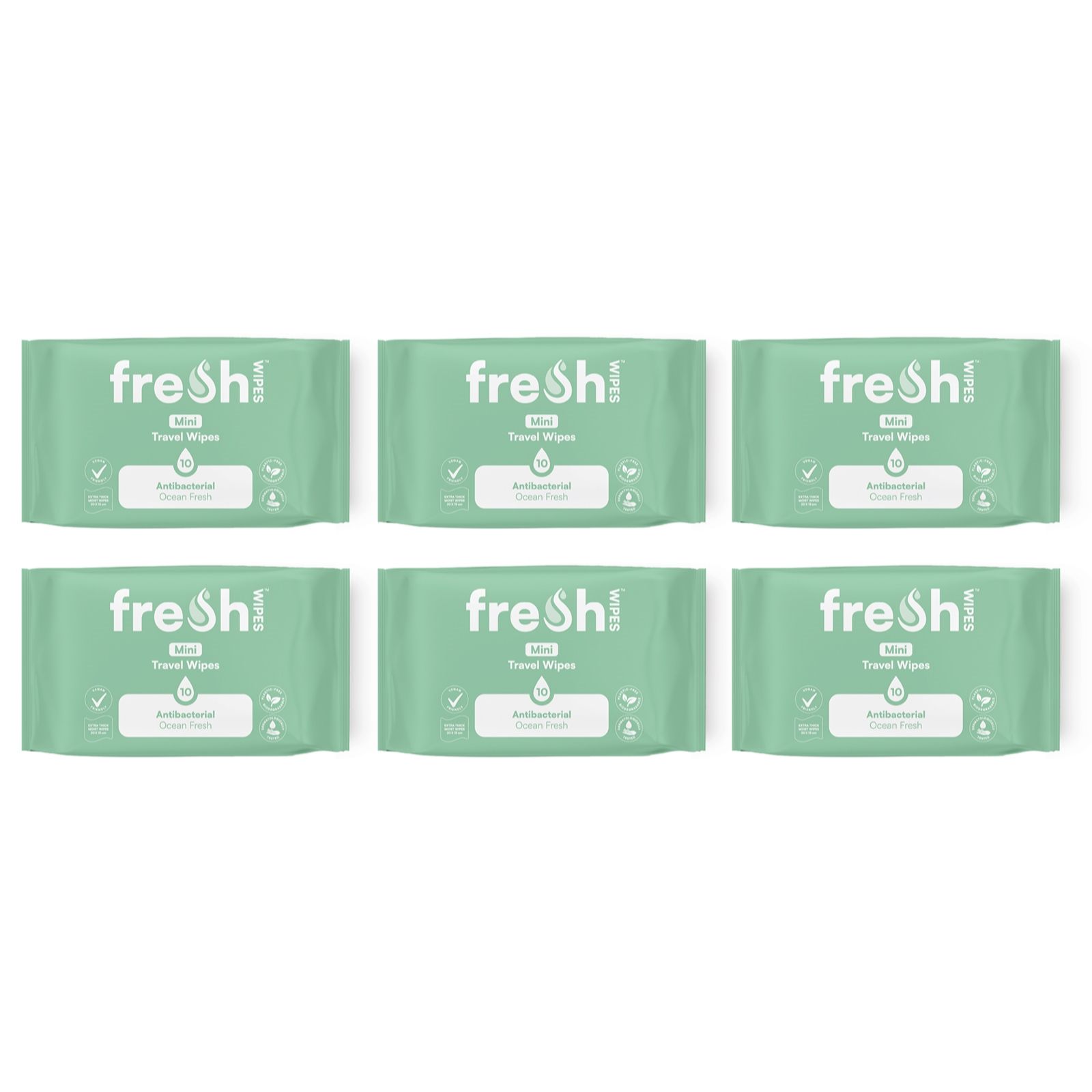 FreshWipes Travel Wipes Set of 6 Packs
